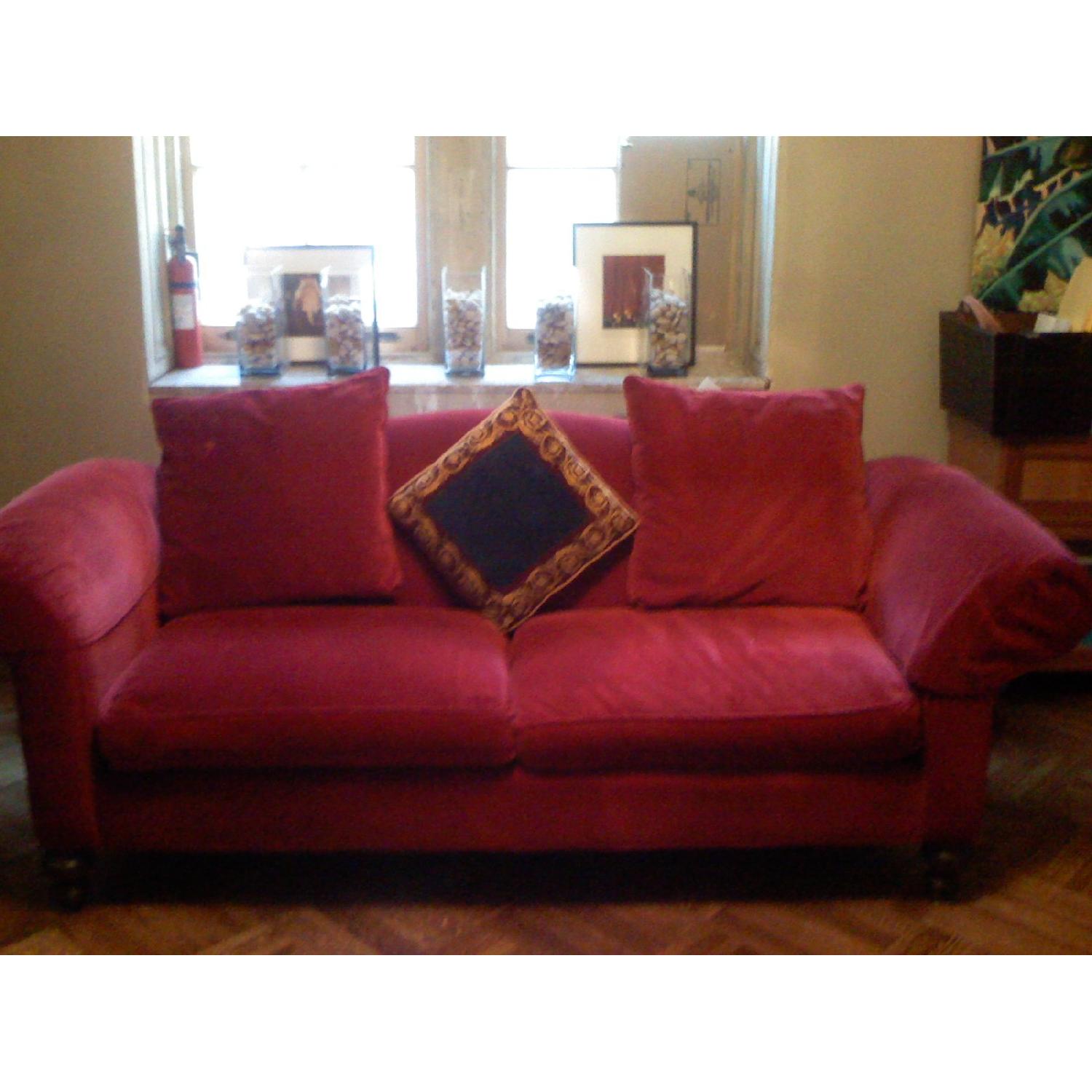 Red Velvet Sofa - image-3