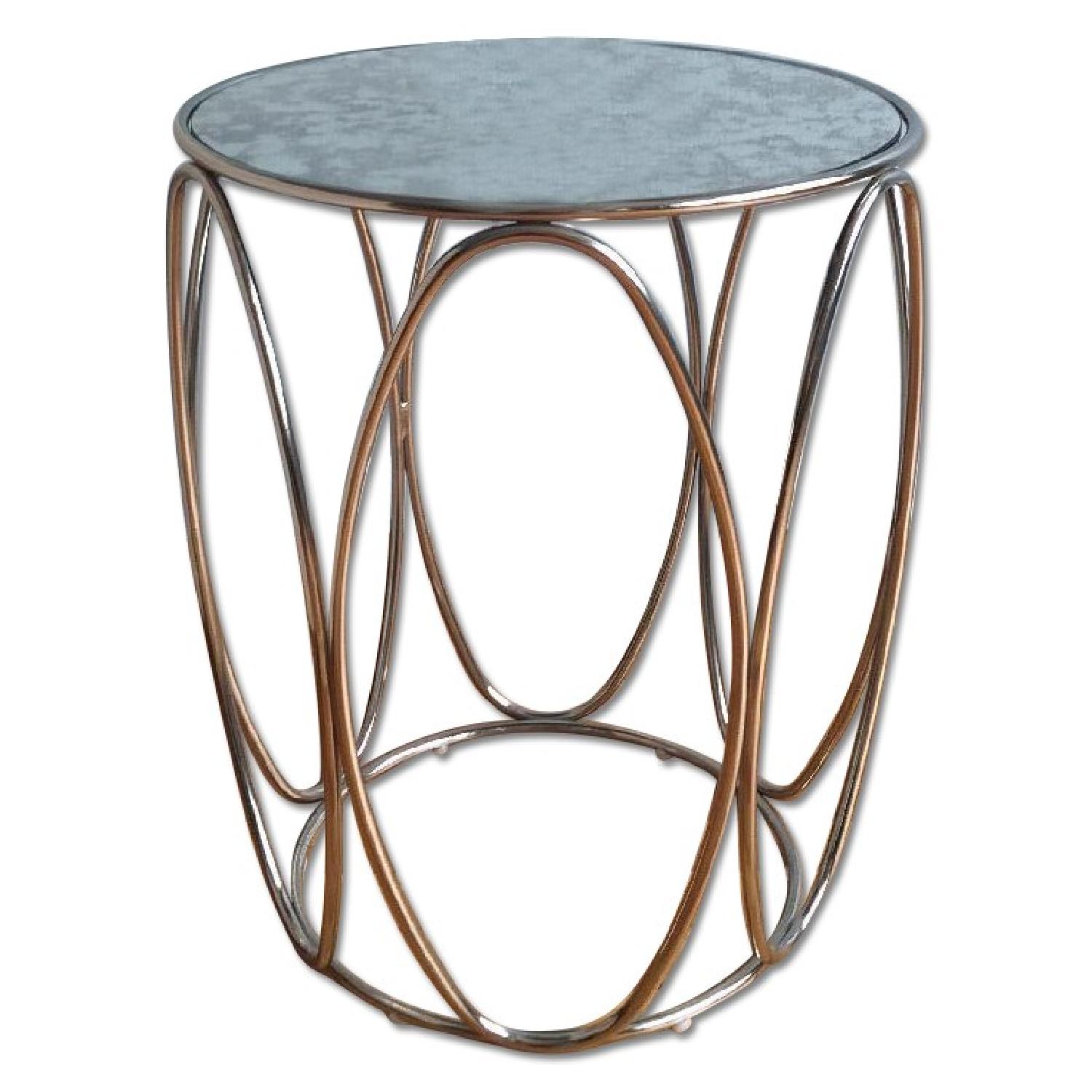 West Elm Oval Rings Mirrored Side Table AptDeco