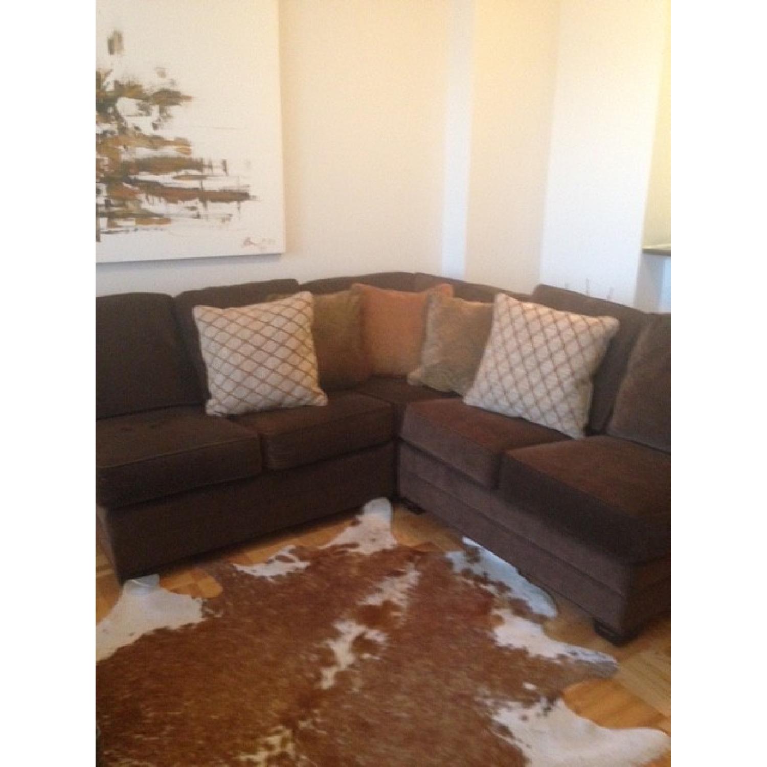 3 Piece Sectional Sofa with Custom Made Decorative Pillows - image-3