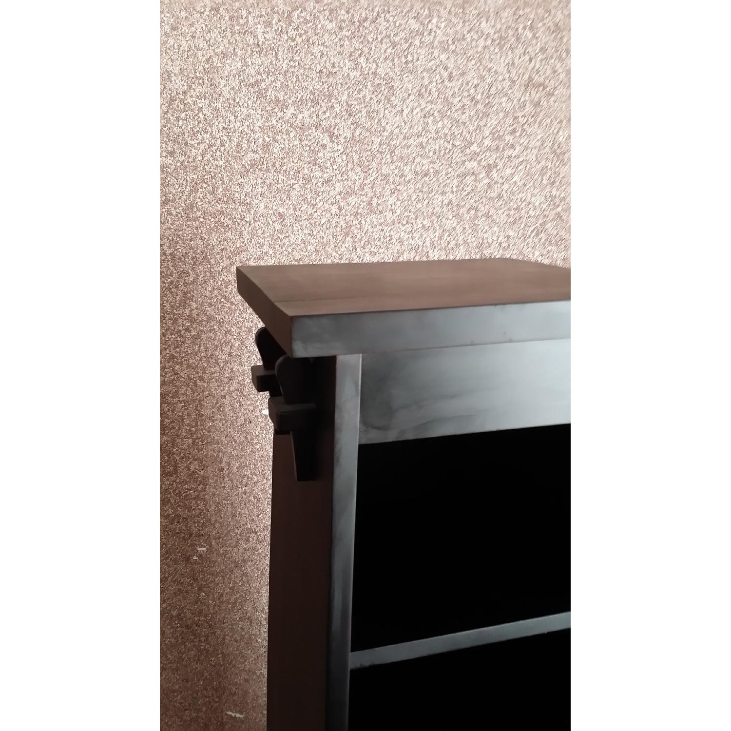 Pottery Barn Tall Asian Pyramid Style Black Wood Bookcase - image-5