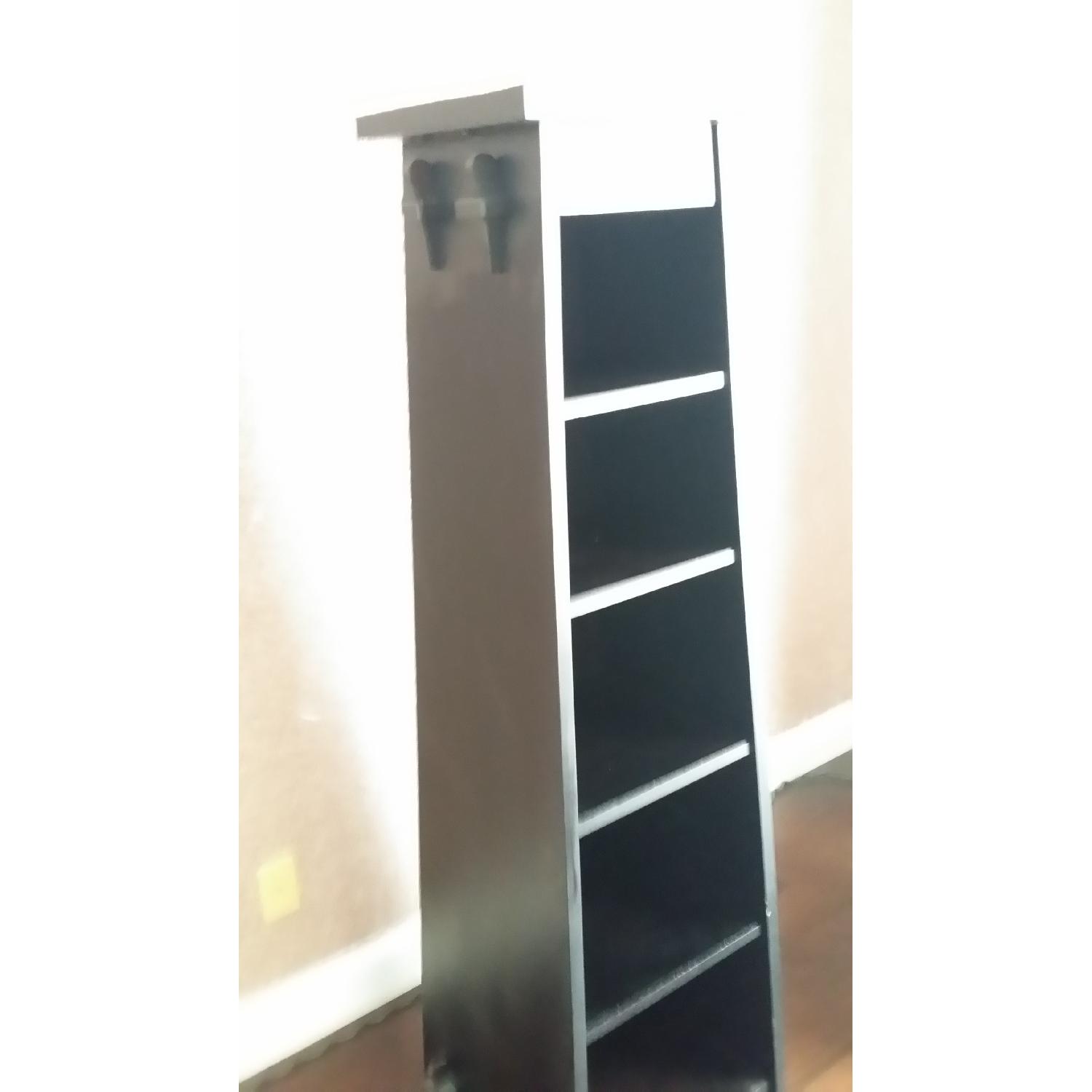 Pottery Barn Tall Asian Pyramid Style Black Wood Bookcase - image-7