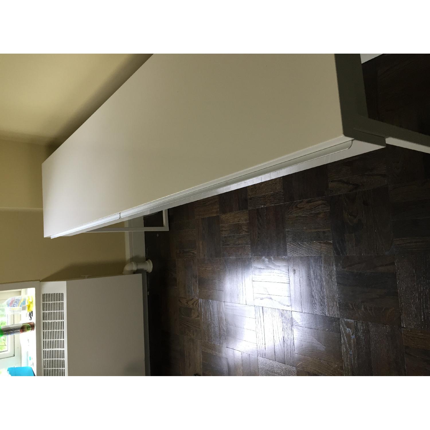 Ikea Long White Glossy Desk/Console Table w/ 2 Drawers - image-2