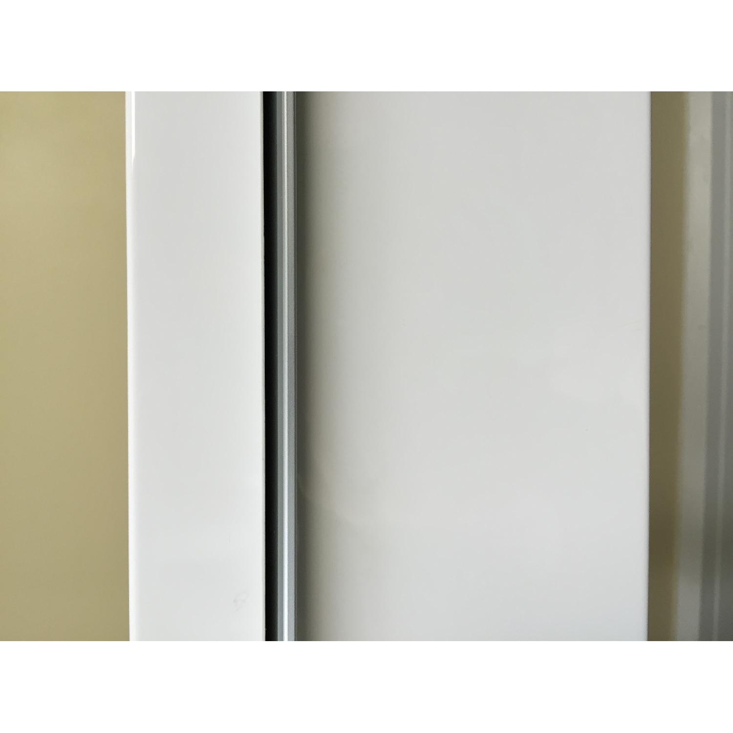 Ikea Long White Glossy Desk/Console Table w/ 2 Drawers - image-3