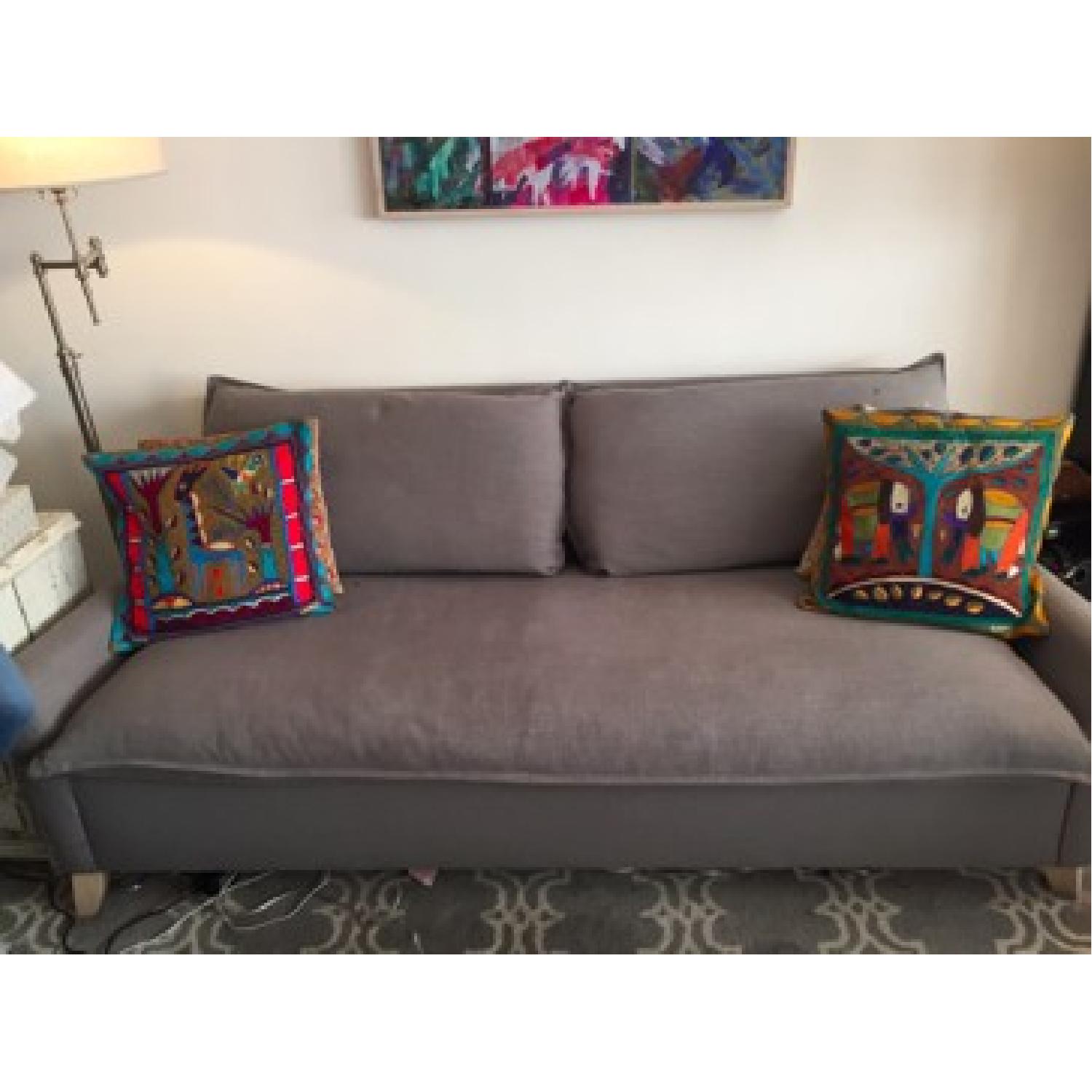 West Elm Bliss Down Filled Grey Couch - image-1