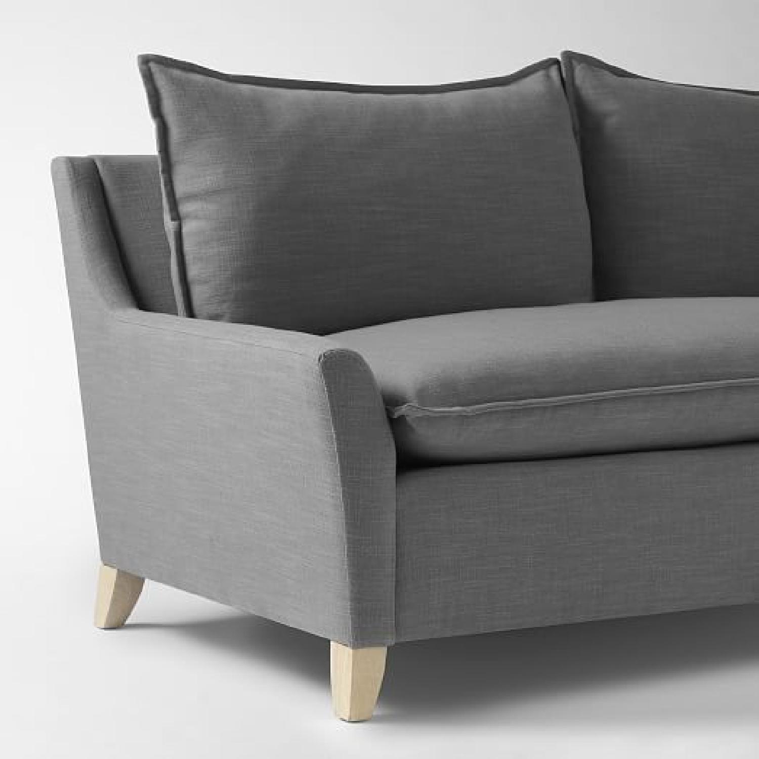 West Elm Bliss Down Filled Grey Couch - image-3