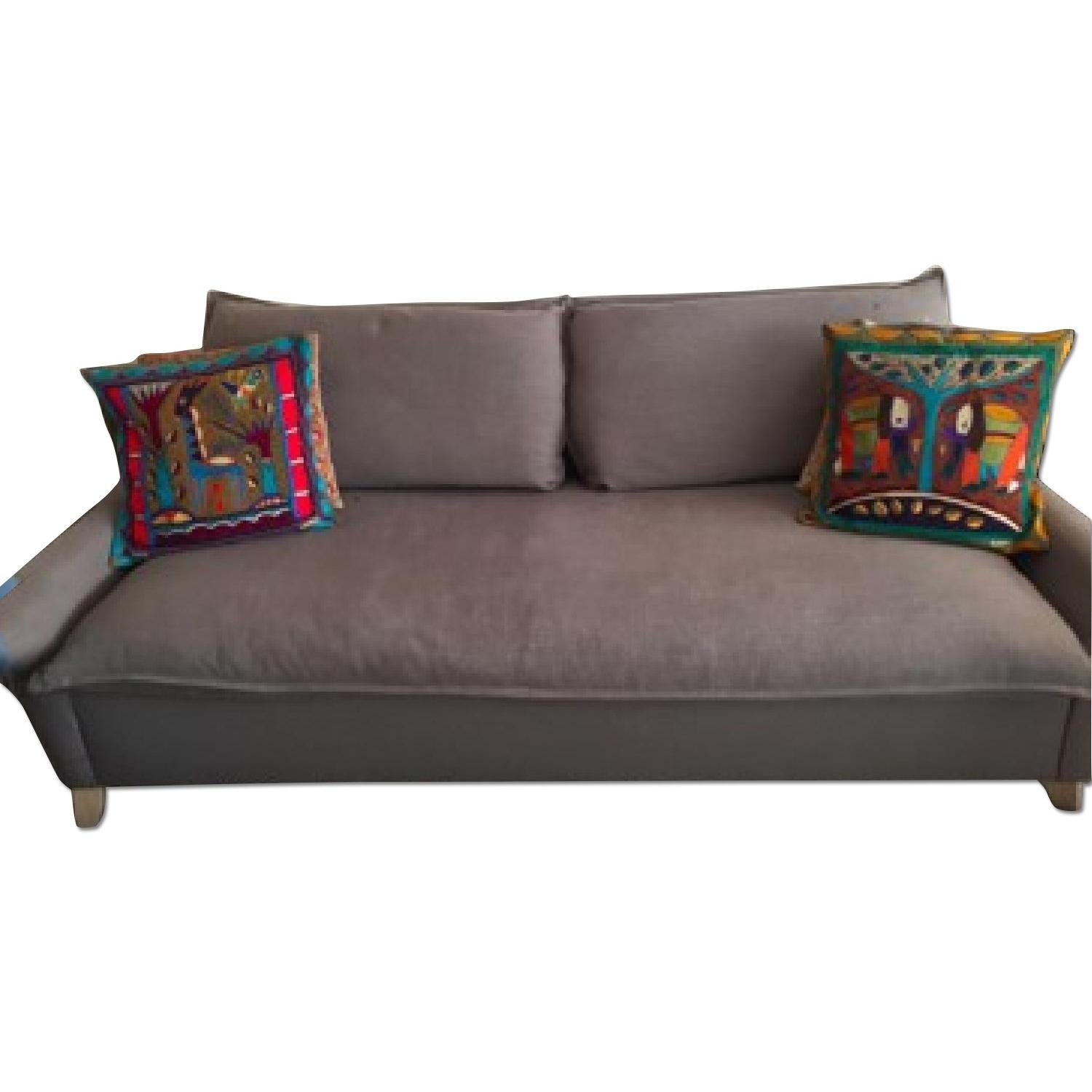 West Elm Bliss Down Filled Grey Couch - image-0