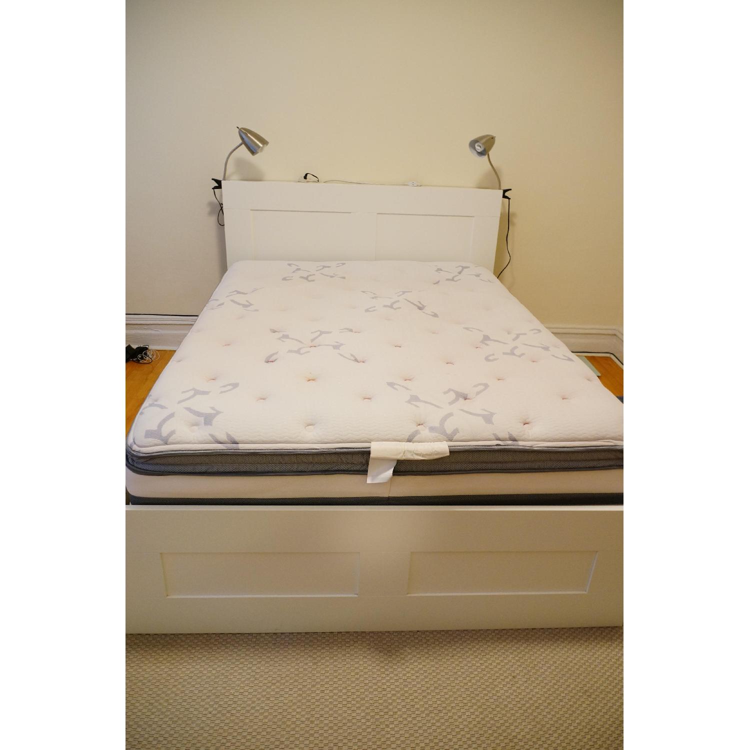 Ikea Lonset Queen Size Storage Bed w/ Headboard AptDeco