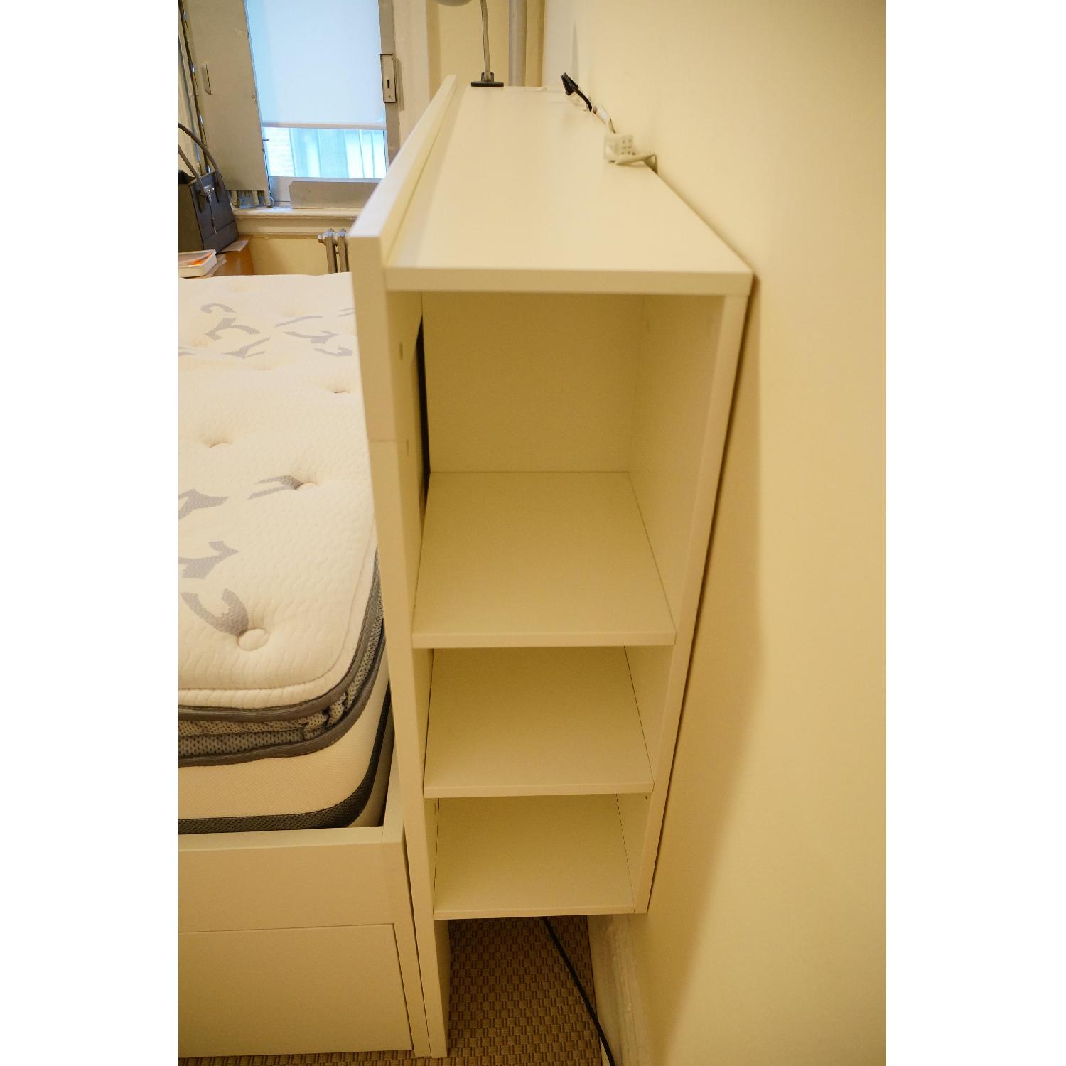 Ikea Lonset Queen Size Storage Bed w/ Headboard AptDeco