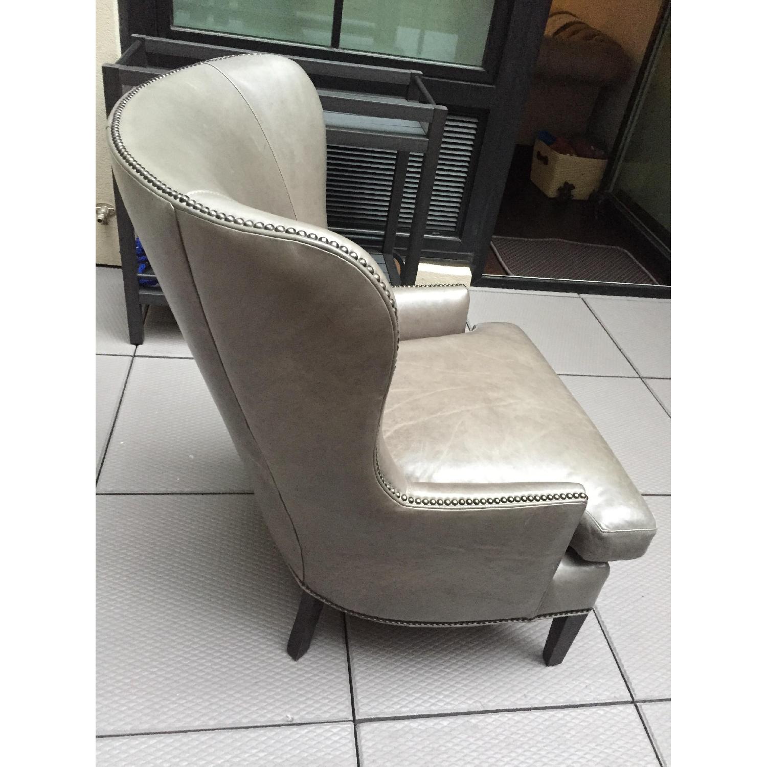 Crate & Barrel Wingback Leather Chair - image-2