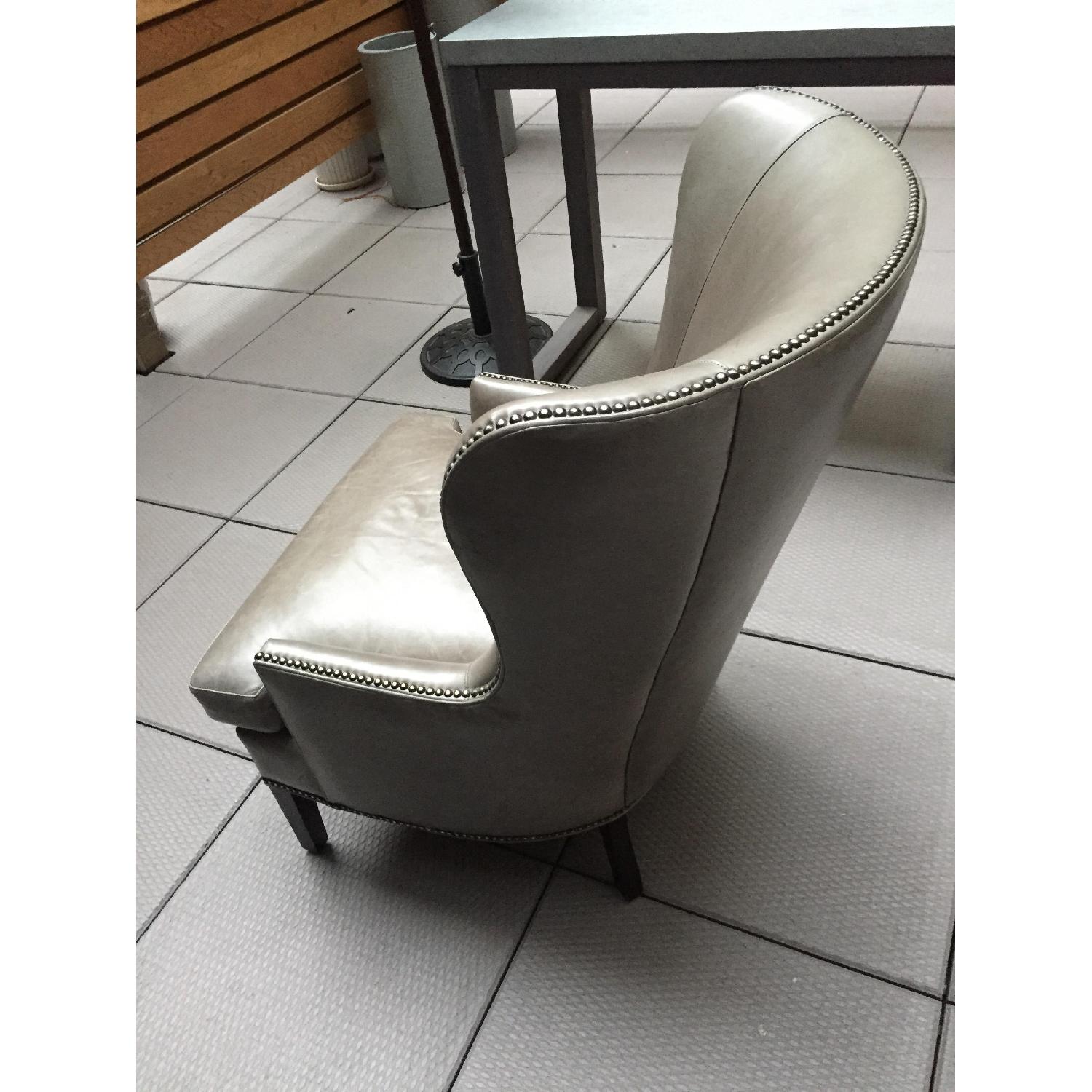 Crate & Barrel Wingback Leather Chair - image-3