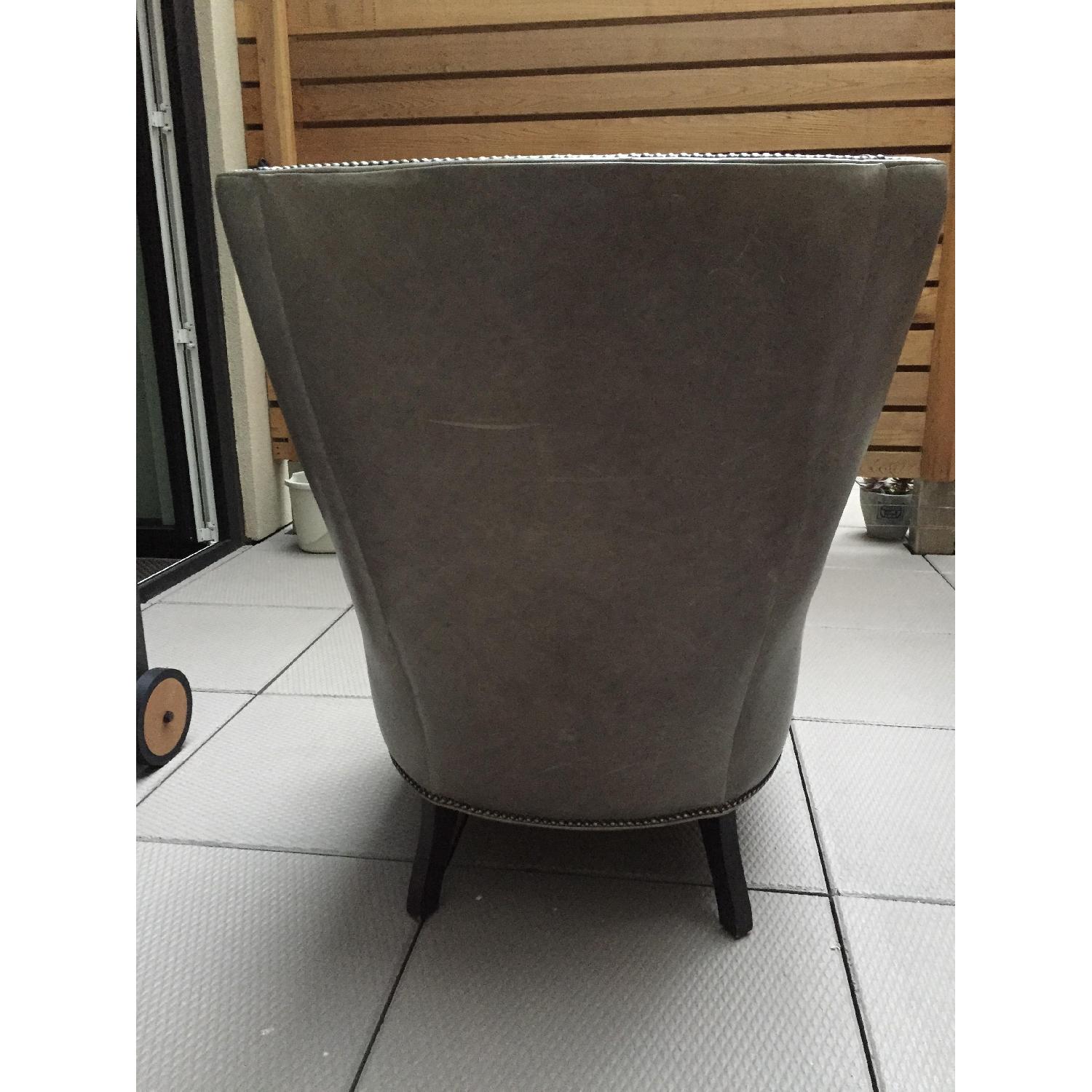 Crate & Barrel Wingback Leather Chair - image-4