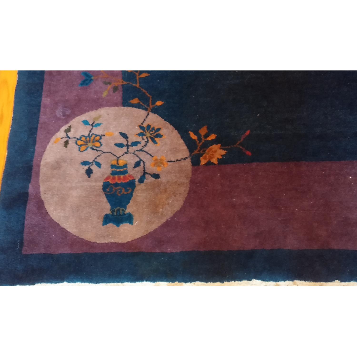 Antique Art Deco Blue Peking Chinese Rug - image-2
