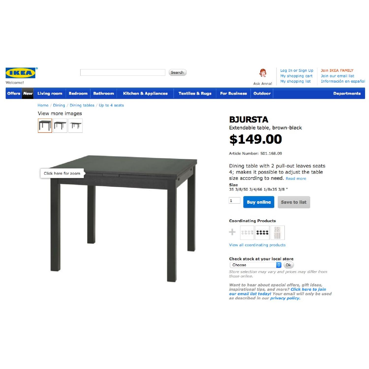 Ikea Bjursta Dining Table w/ 2 Borje Chairs - image-4