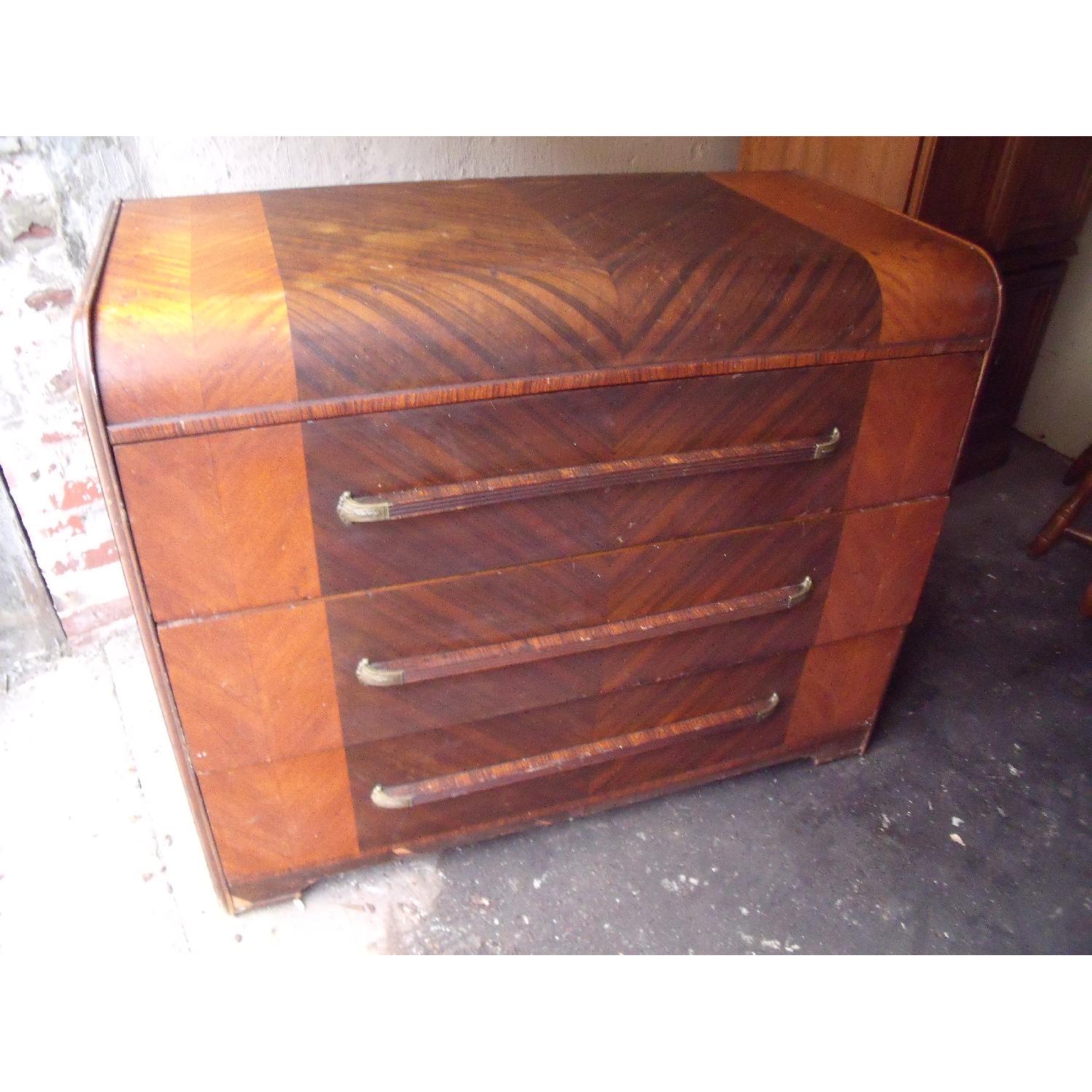1940's Art Deco Dresser w/ Matching Mirror - image-2