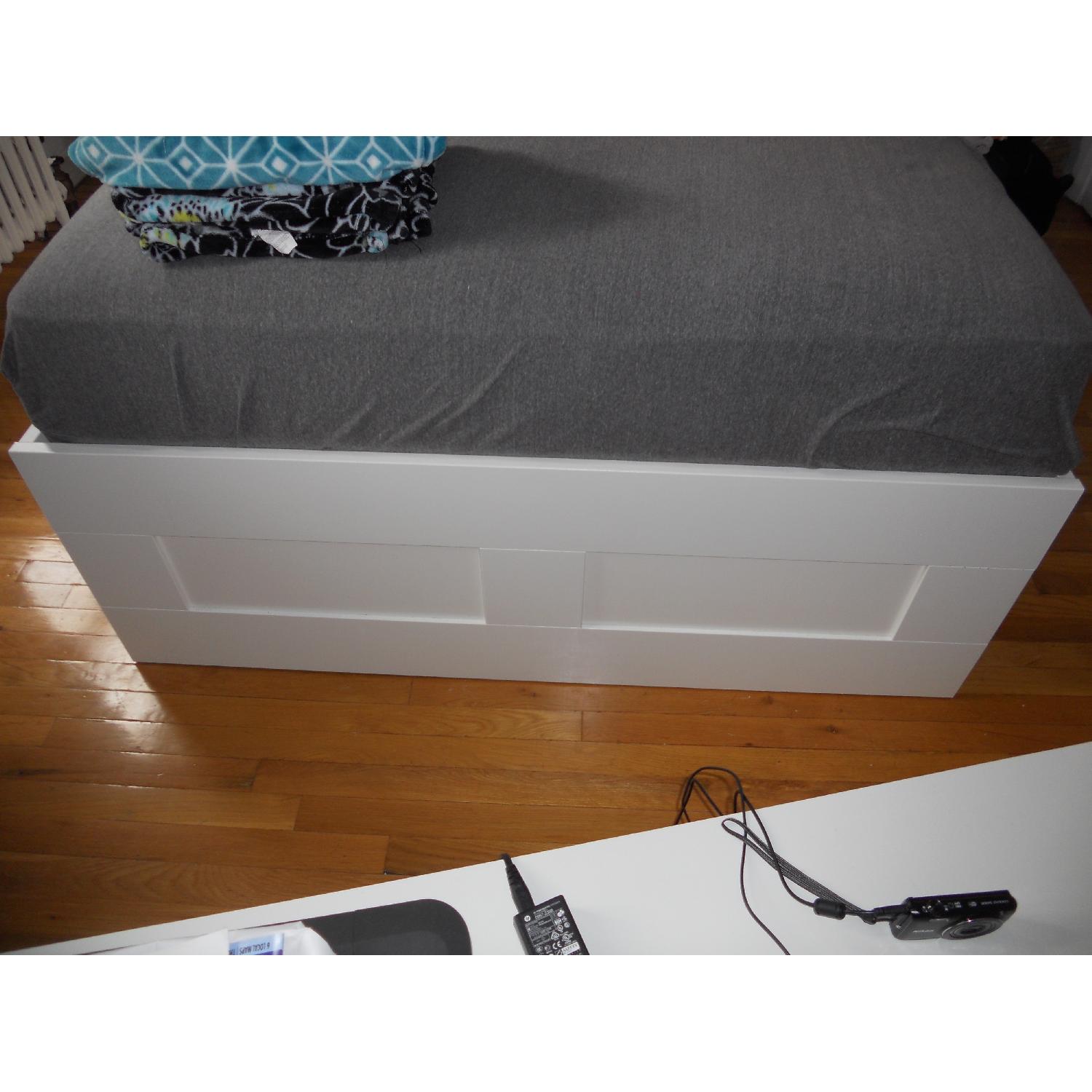 Ikea Brimnes Full Size Bed Frame w/ Storage Headboard - image-5