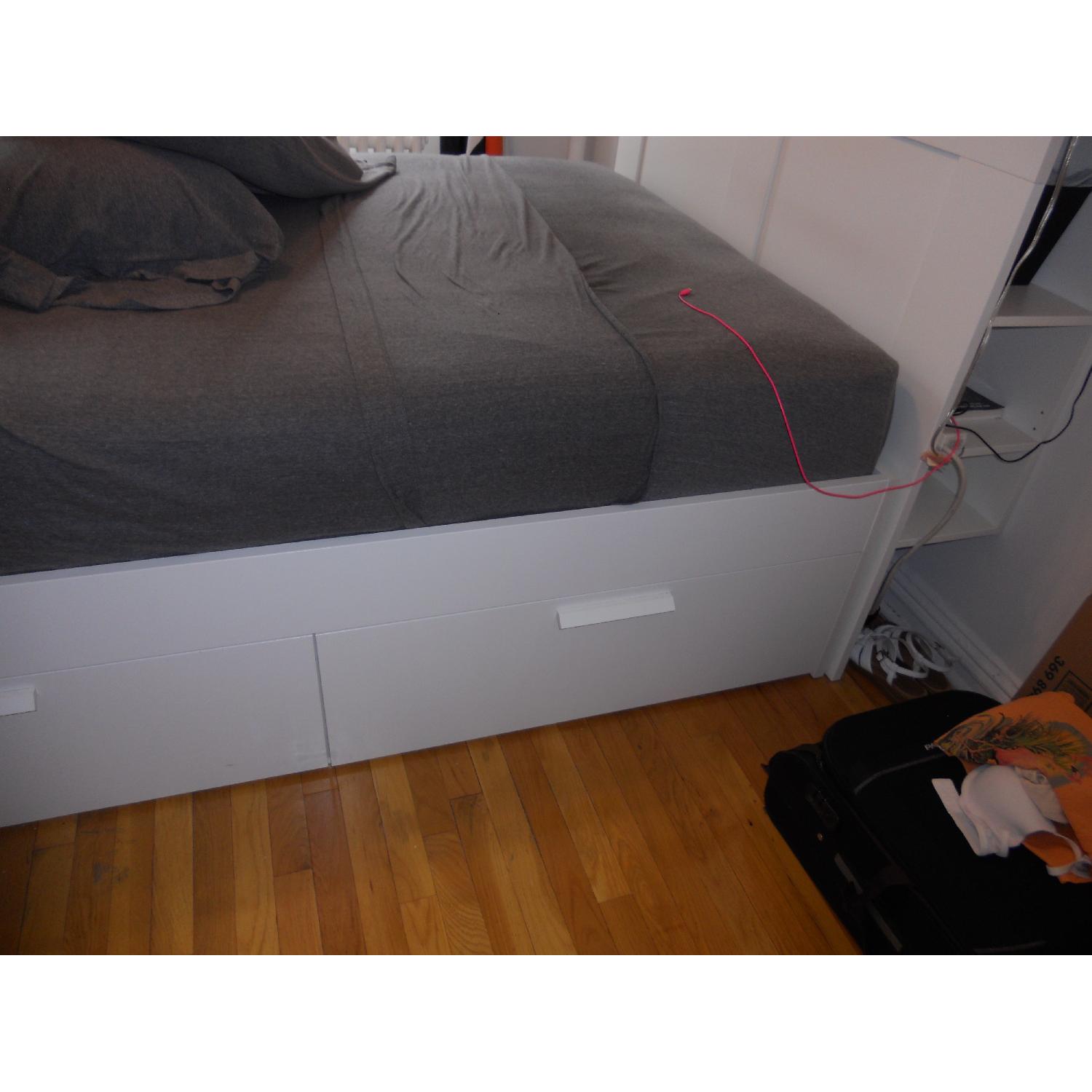 Ikea Brimnes Full Size Bed Frame w/ Storage Headboard - image-8