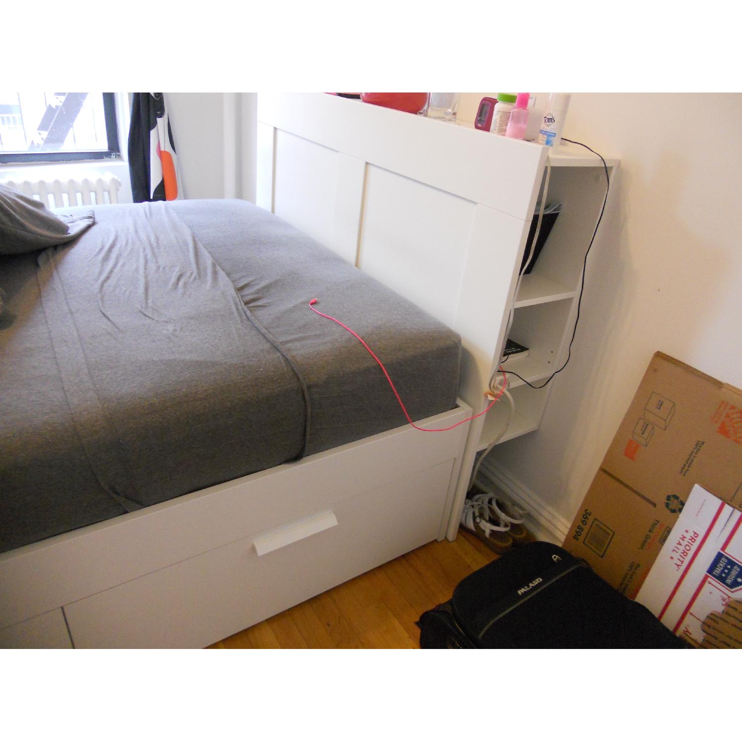 Ikea Brimnes Full Size Bed Frame w/ Storage Headboard - image-10