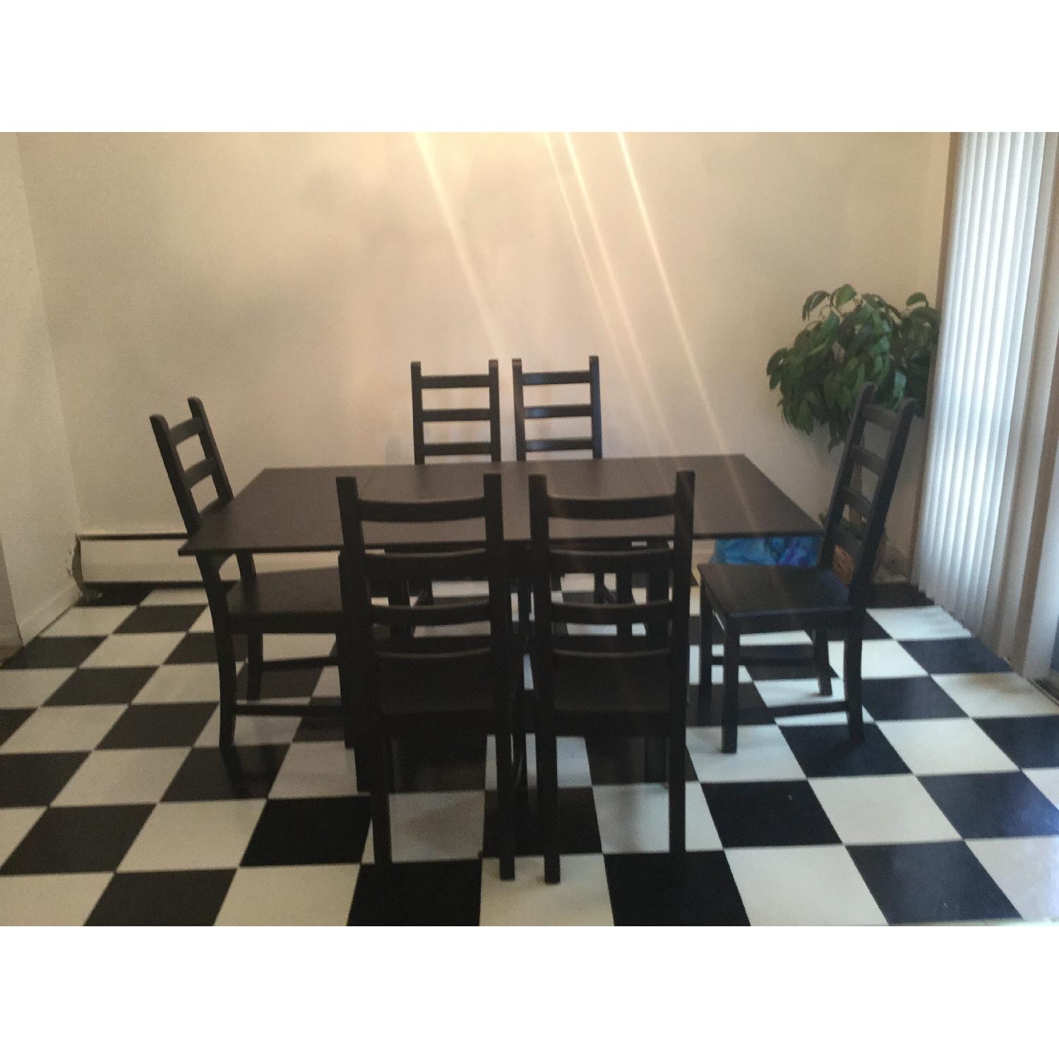 Ikea Bjursta Dining Table w/ 6 Kaustby Chairs - image-1