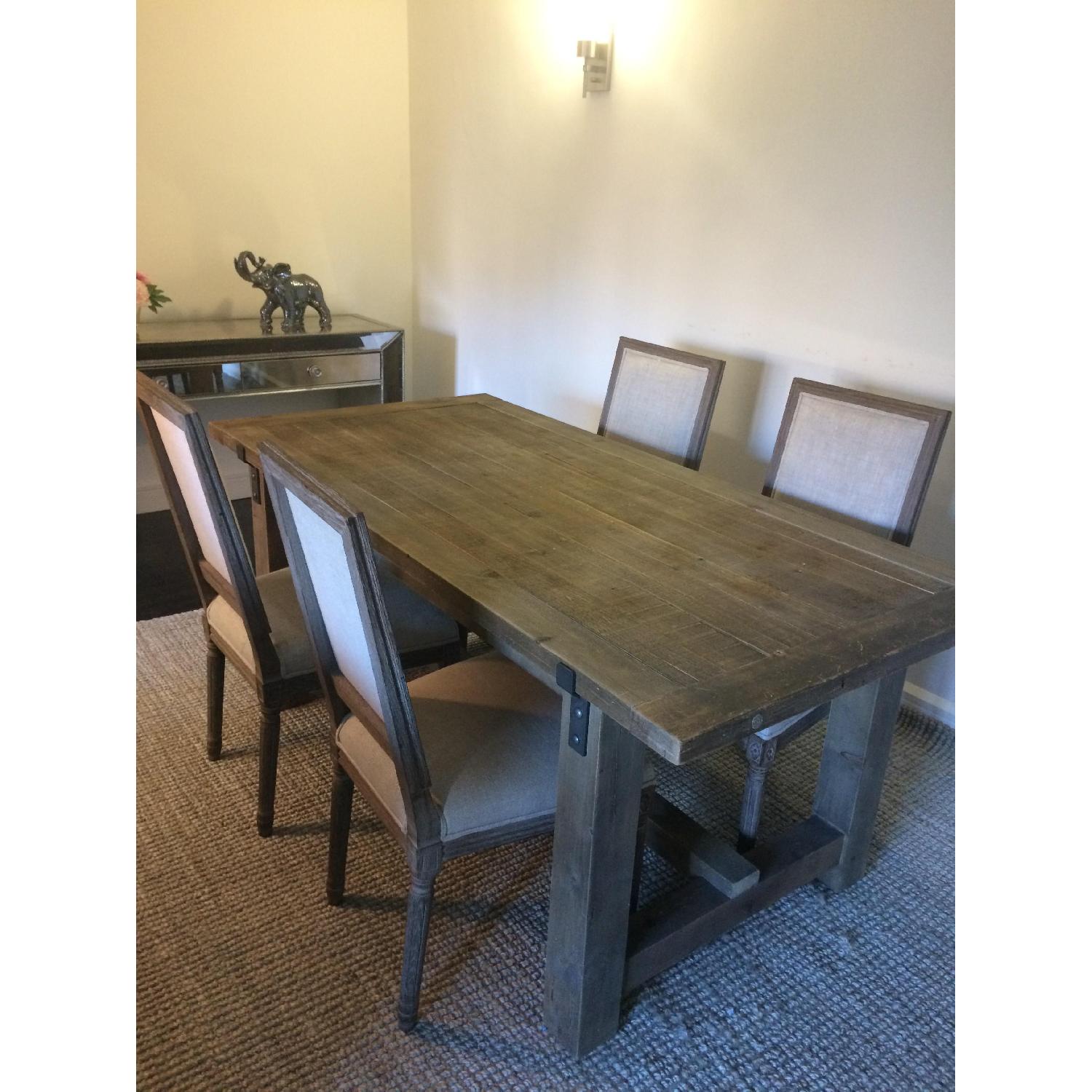 Restoration Hardware Reclaimed Wood & Zinc Strap Rectangular Dining