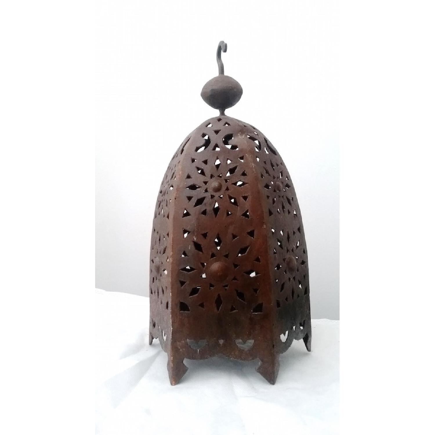 Vintage Rustic Cone-Shaped Moroccan Lantern - image-3