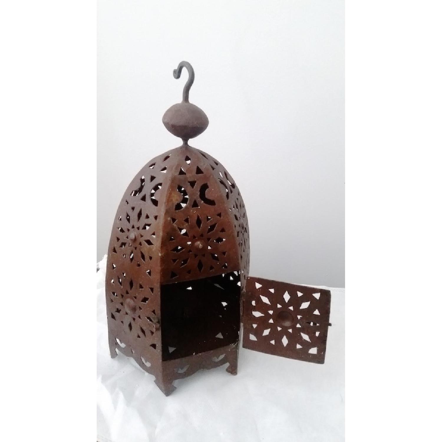 Vintage Rustic Cone-Shaped Moroccan Lantern - image-4