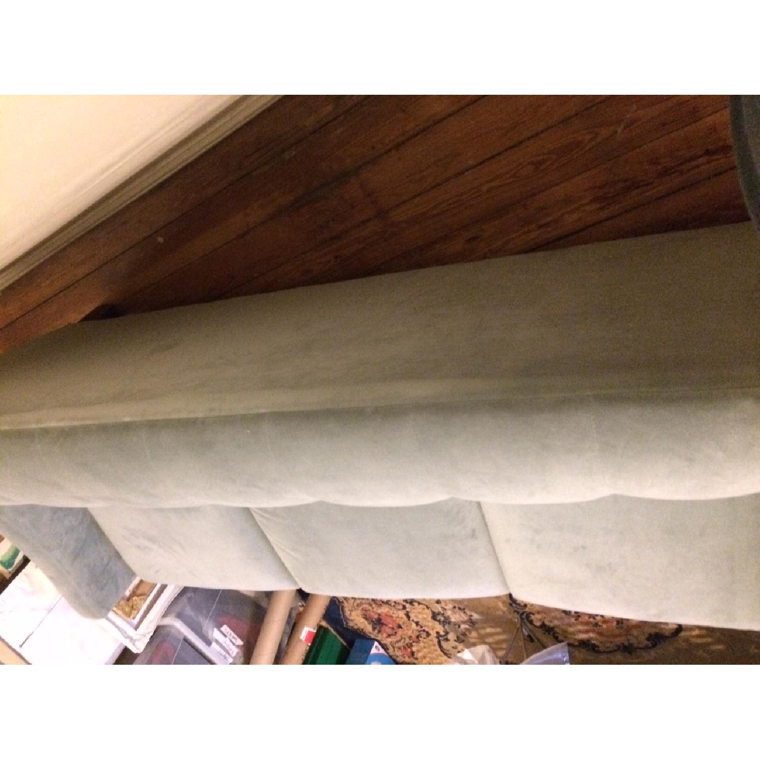 Macy's Blue Velvet Tufted Sofa - image-4