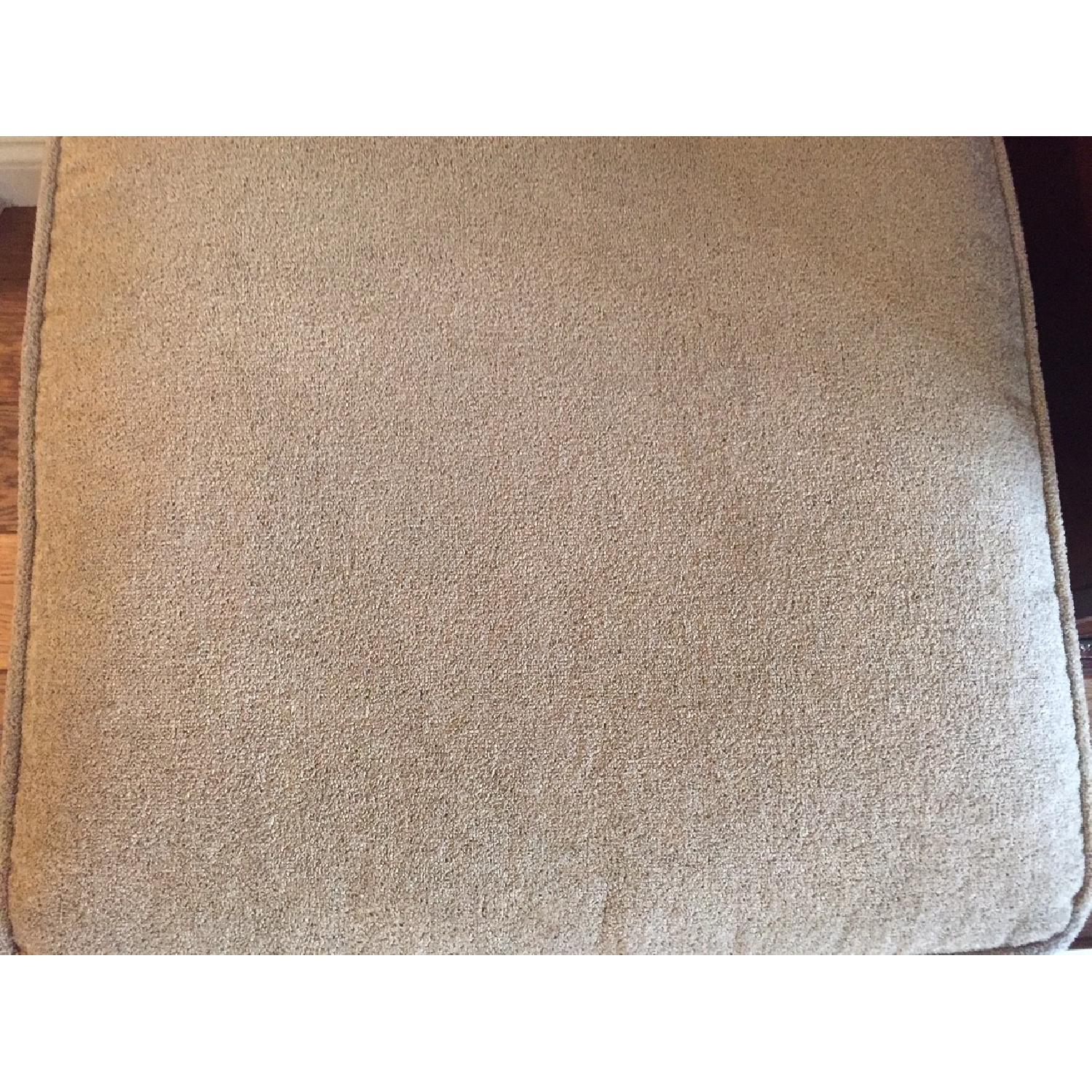 Crate & Barrel Swivel Arm Chair & 2 Ottomans - image-3