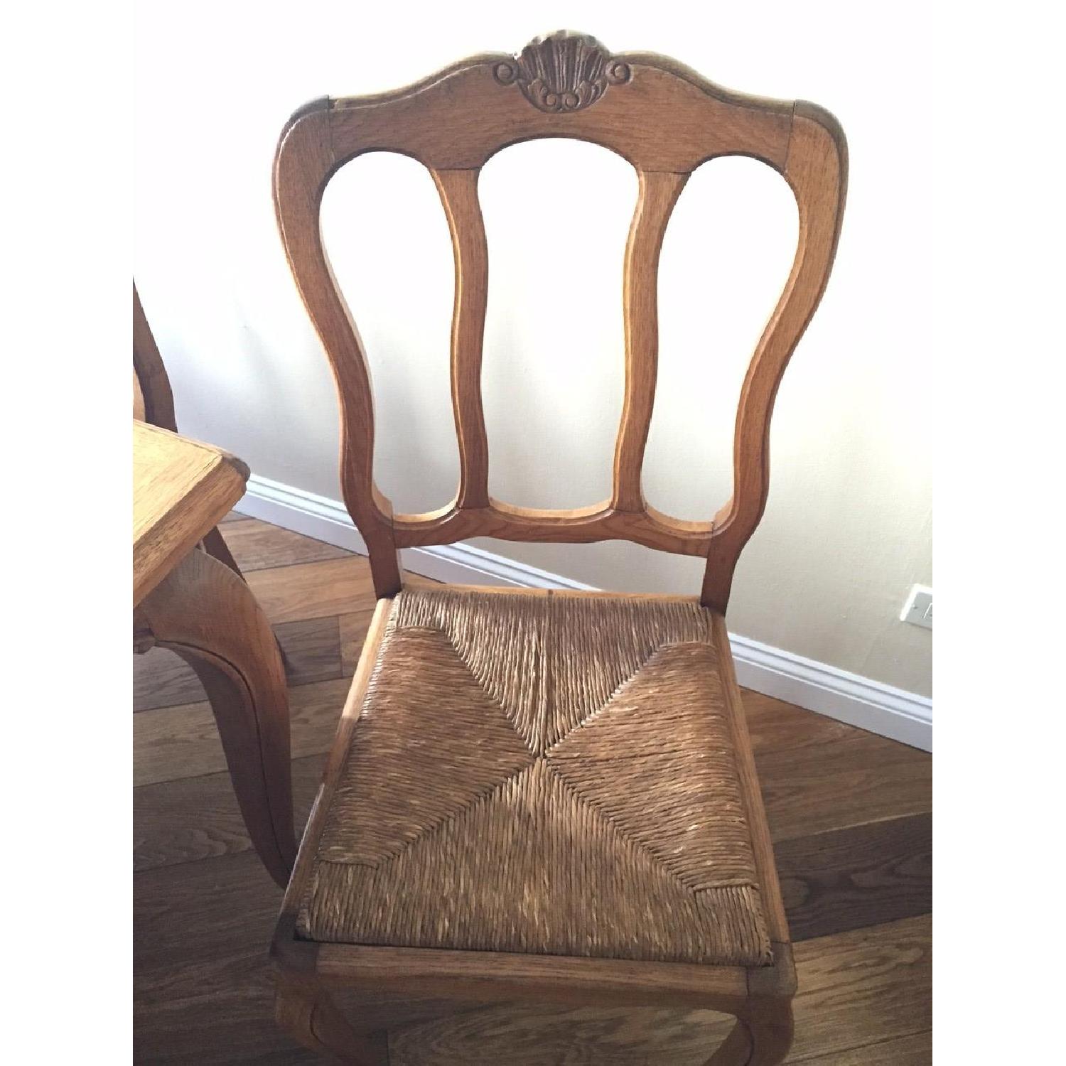 French Antique Expanding Dining Table w/ 6 Chairs AptDeco