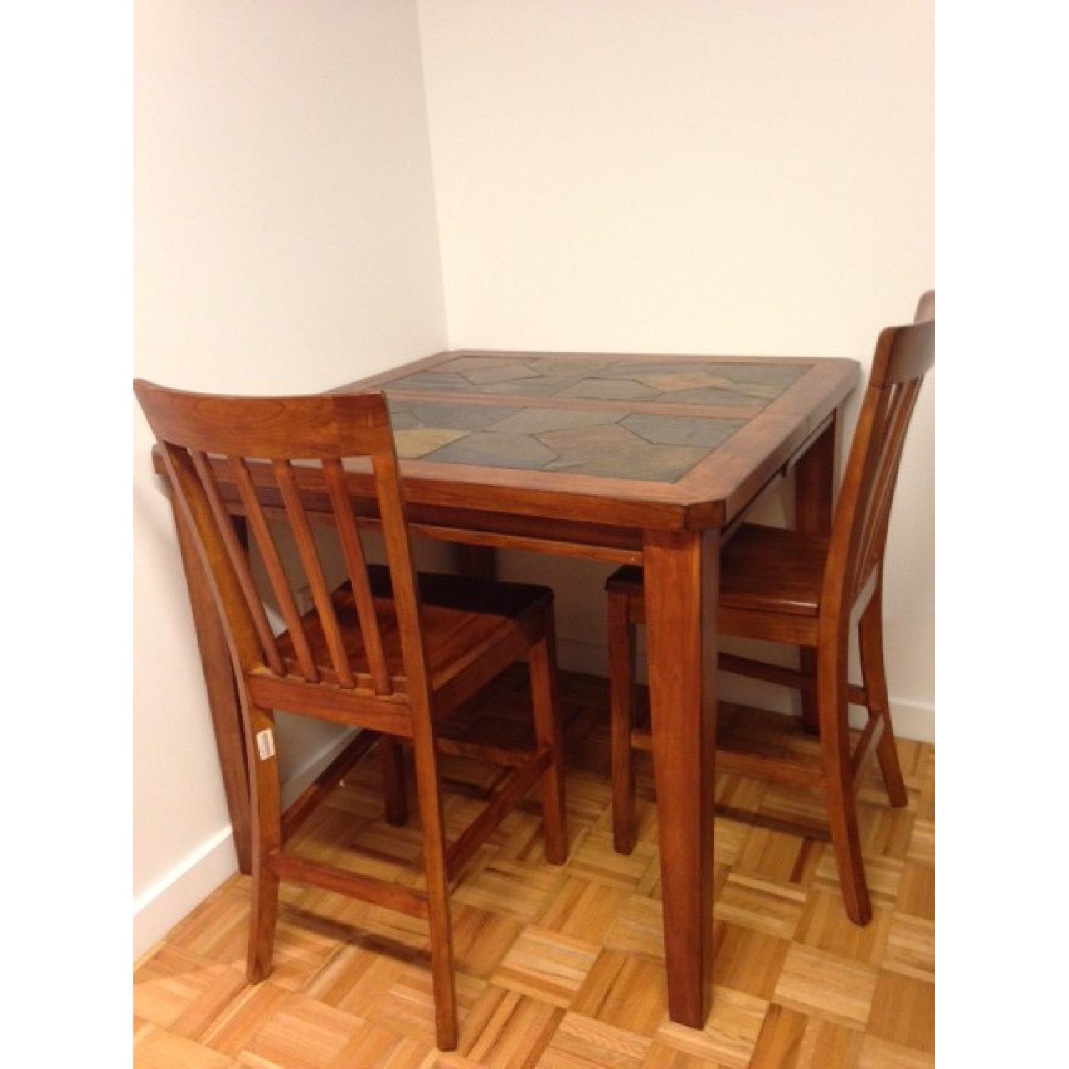 Raymour & Flanigan Slate 5 Piece Counter-Height Dining Room Set - image-3