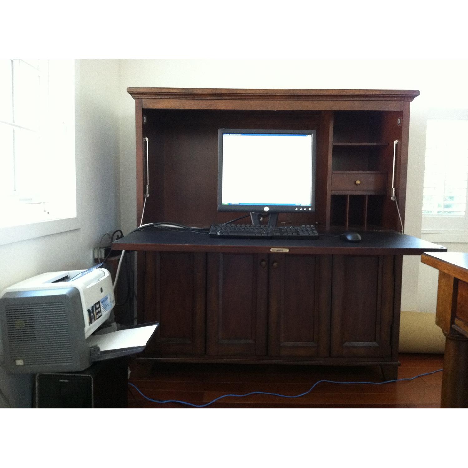 Wood Desk with Hutch - image-1
