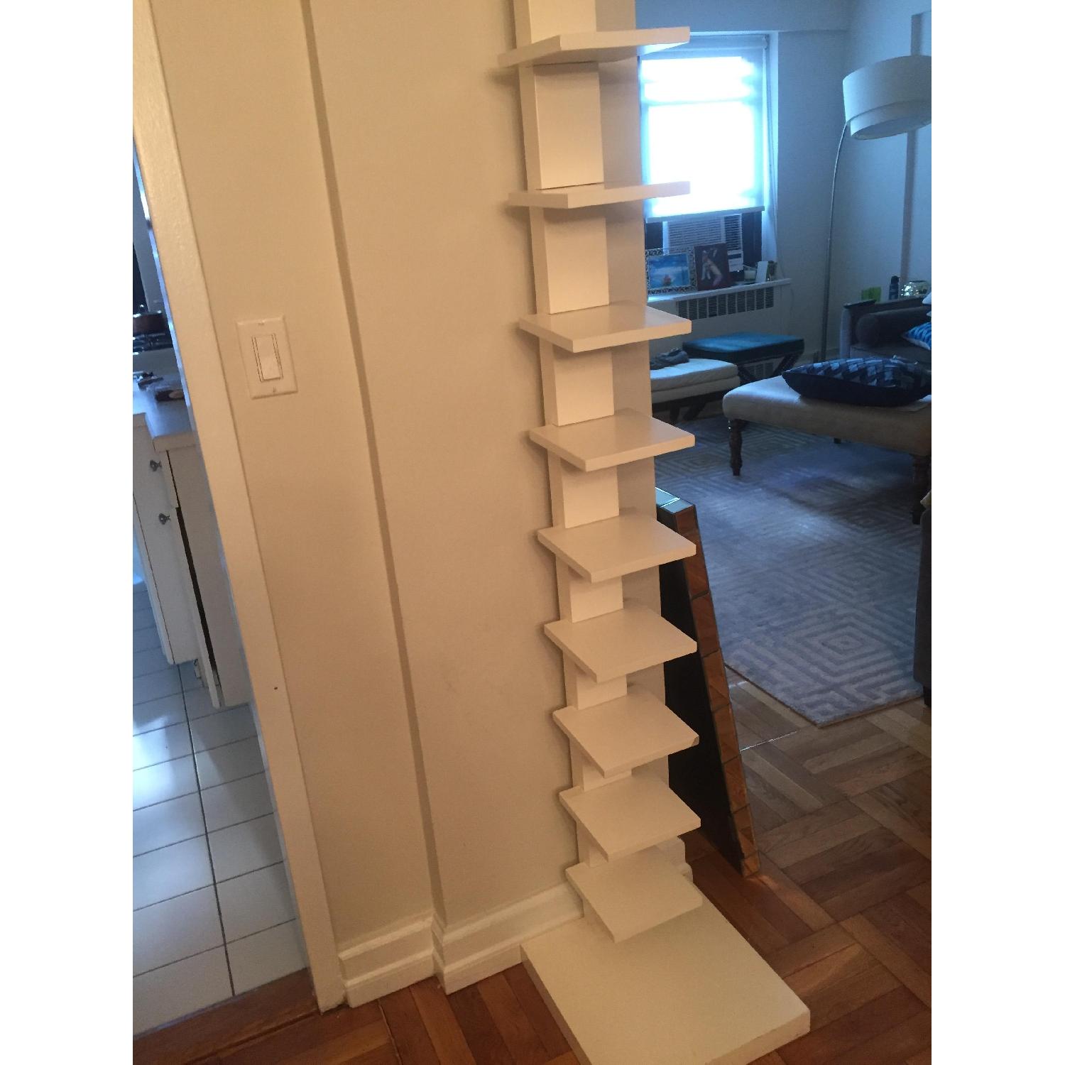 West Elm White Lacquer Floating Bookshelf - image-1