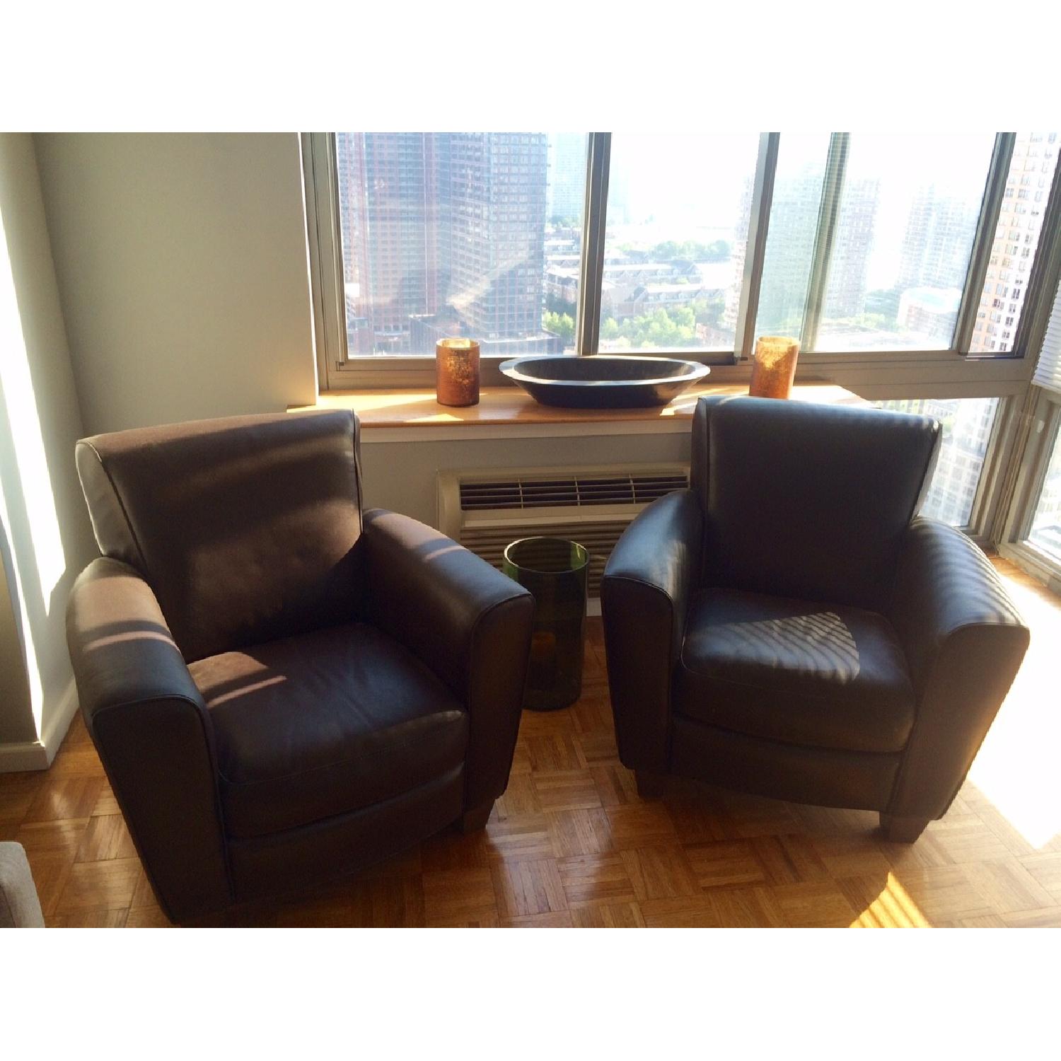 Macy's Leather Club Chairs AptDeco