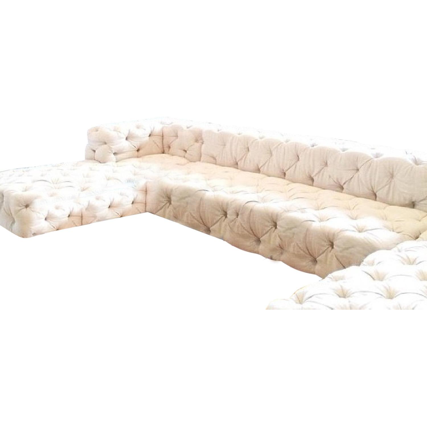 Restoration Hardware Soho Tufted Upholstered UChaise Sectional AptDeco