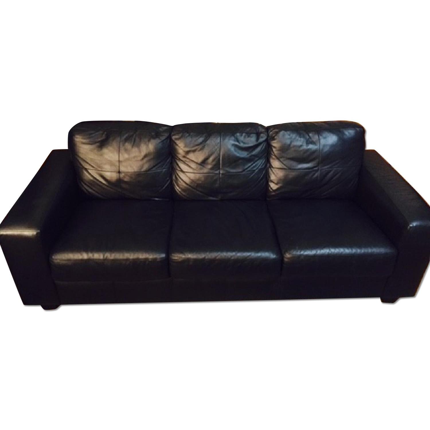 Ikea Black Leather Couch AptDeco