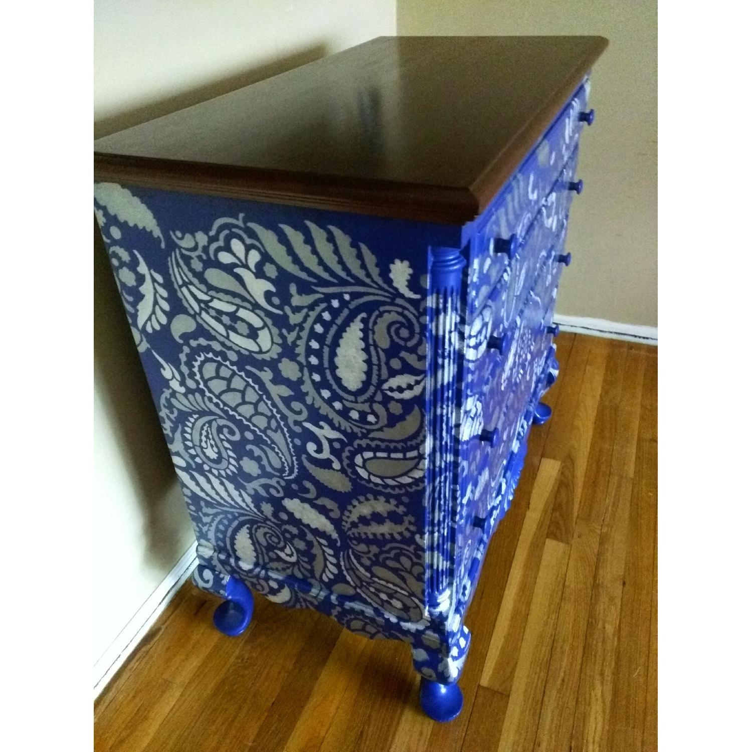 Royal Blue Paisley Design Dresser/Chest - AptDeco