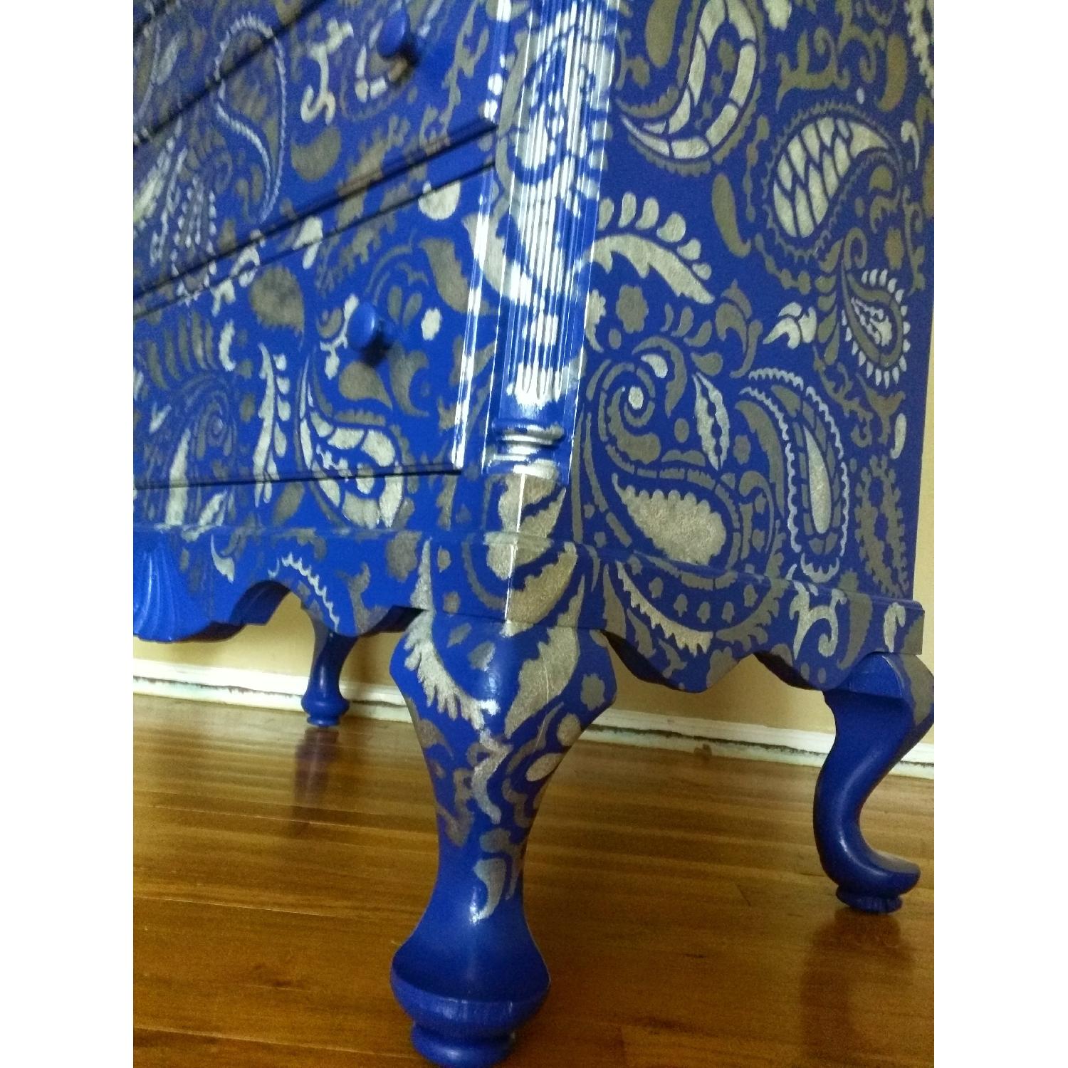 belle blue and white dress Vintage Bassett Chinoiserie Style Pagoda Top Credenza Lacquered in Naval  Ready to Ship! – Hibiscus House