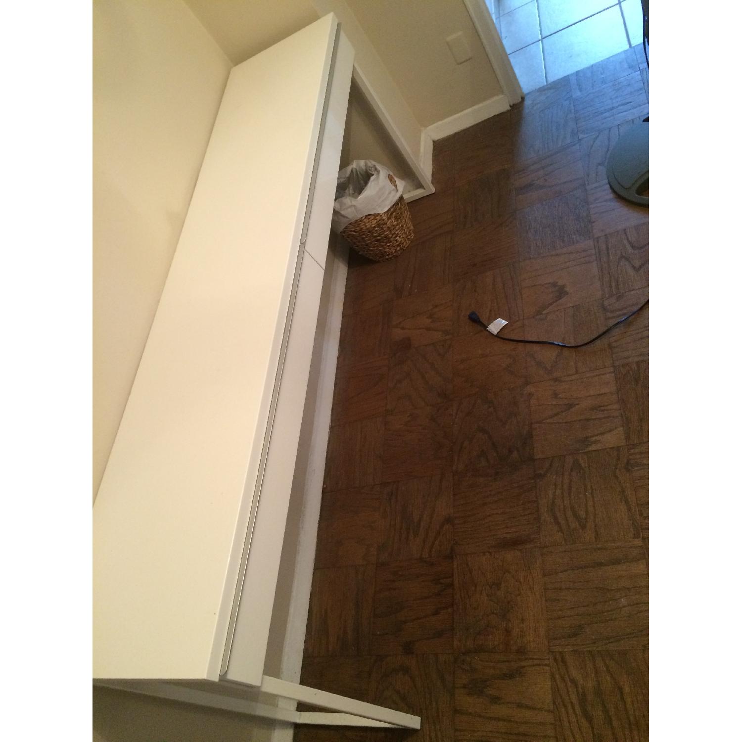 Ikea White High Gloss Desk/Console Table AptDeco