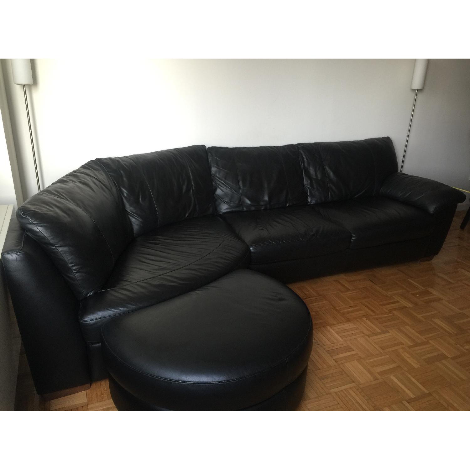 Ikea Leather Modular Sofa AptDeco