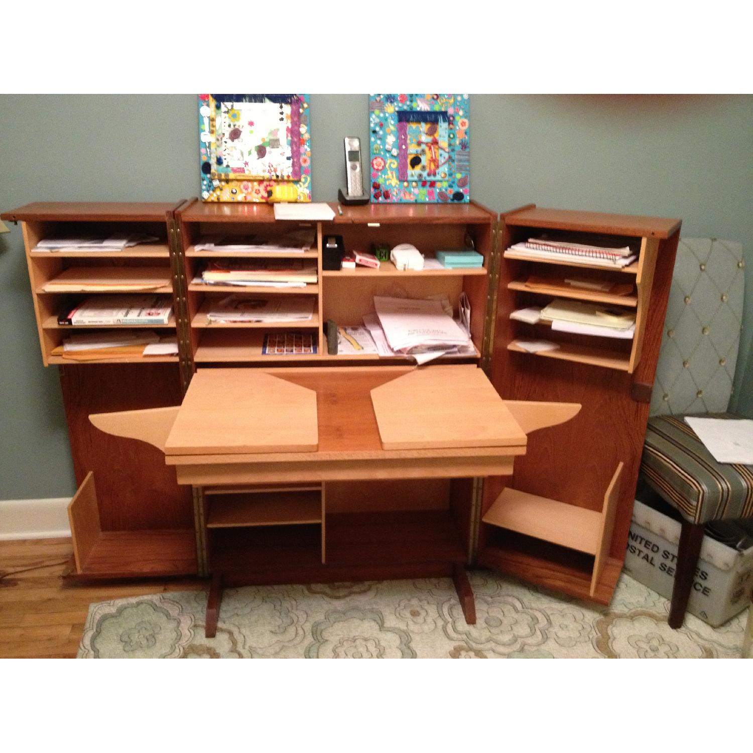 Custom-Crafted Oak Secretary Desk - image-2