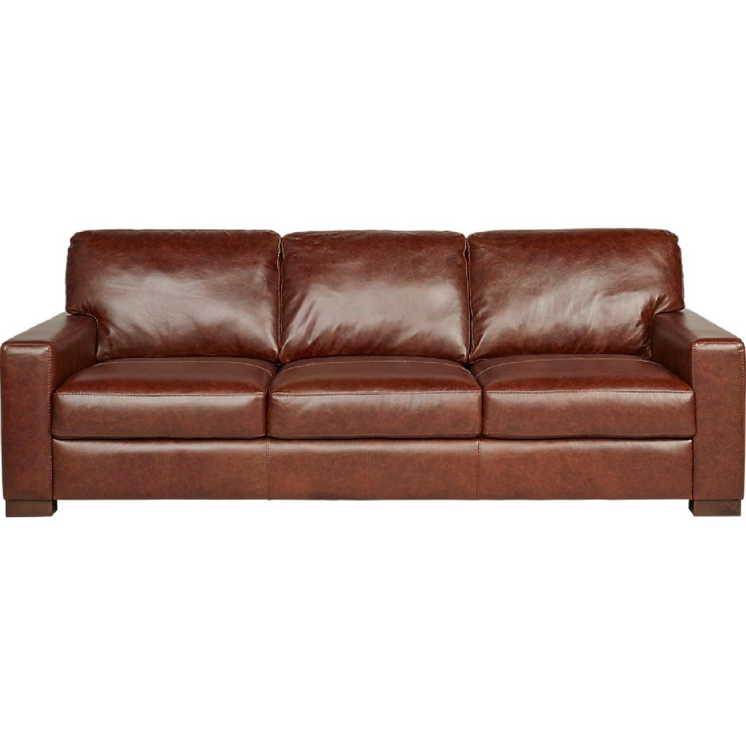 Rooms To Go Vicario Brown Leather Sofa Aptdeco