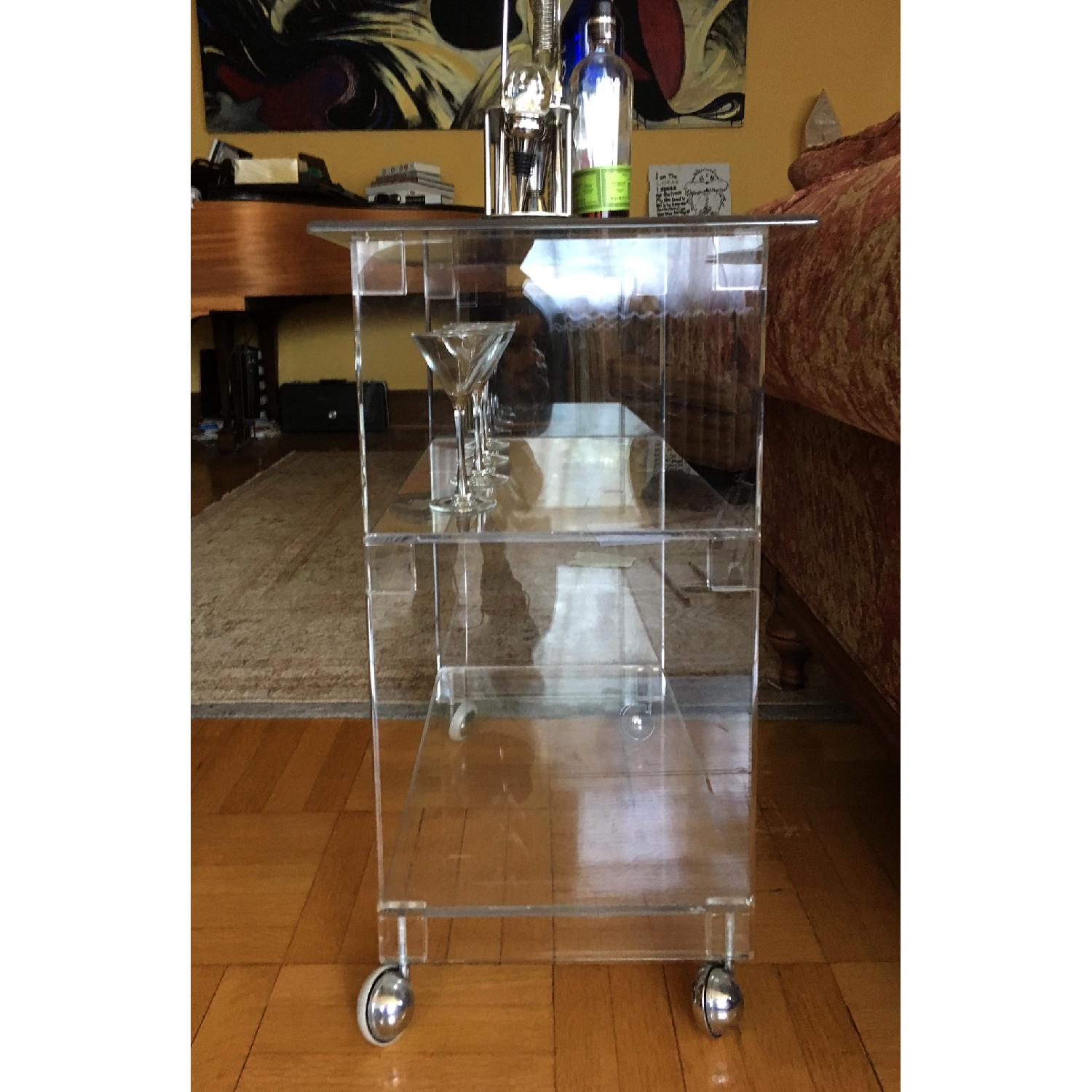 Acrylic TV Stand/Bar Cart AptDeco