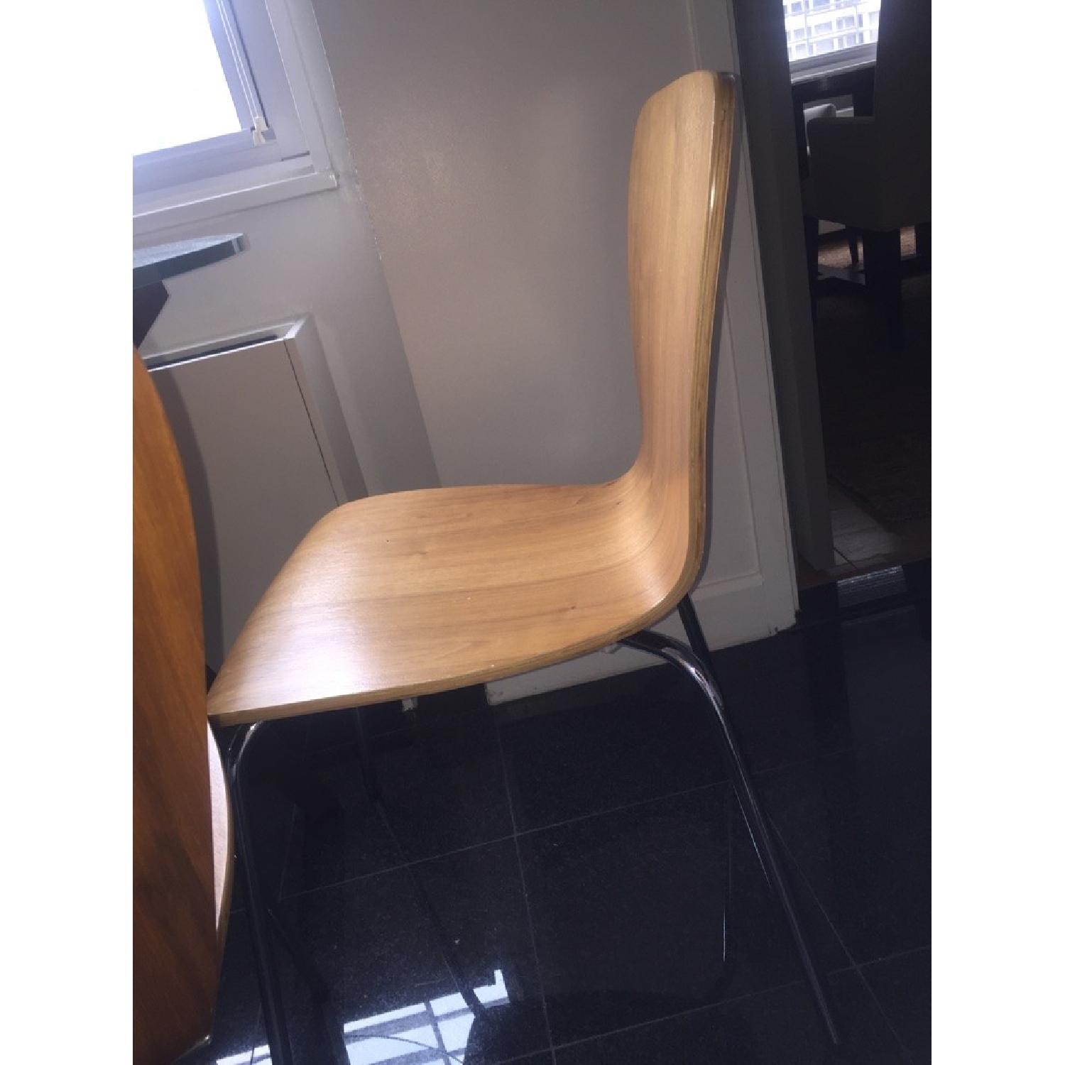 Crate & Barrel Strut Round Dining Table w/ 2 Felix Dining Ch - image-3