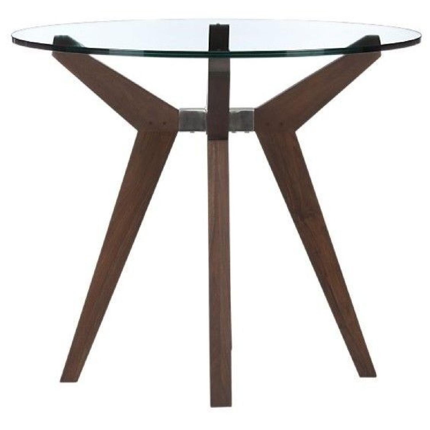 Crate & Barrel Strut Round Dining Table w/ 2 Felix Dining Ch AptDeco