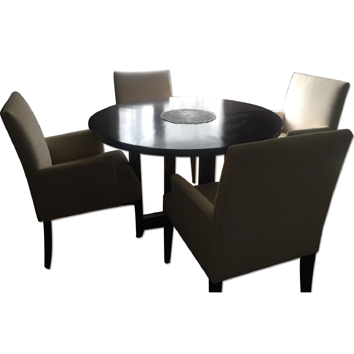 Crate & Barrel Round Trevor Dining Table w/ 4 Miles Dining C AptDeco
