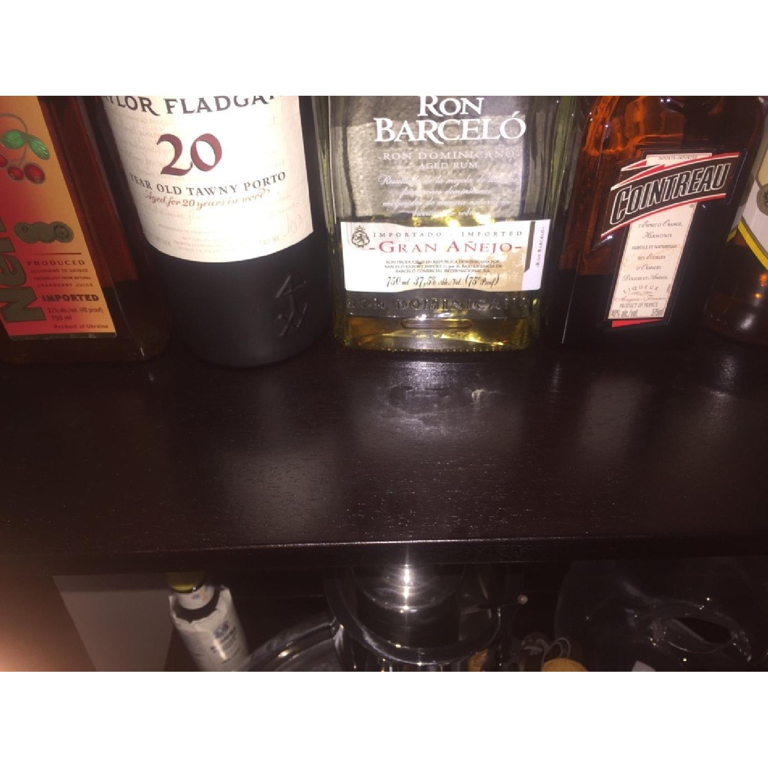 Crate & Barrel Sloane Java Leaning Wine Bar + Leaning Shelf - image-3