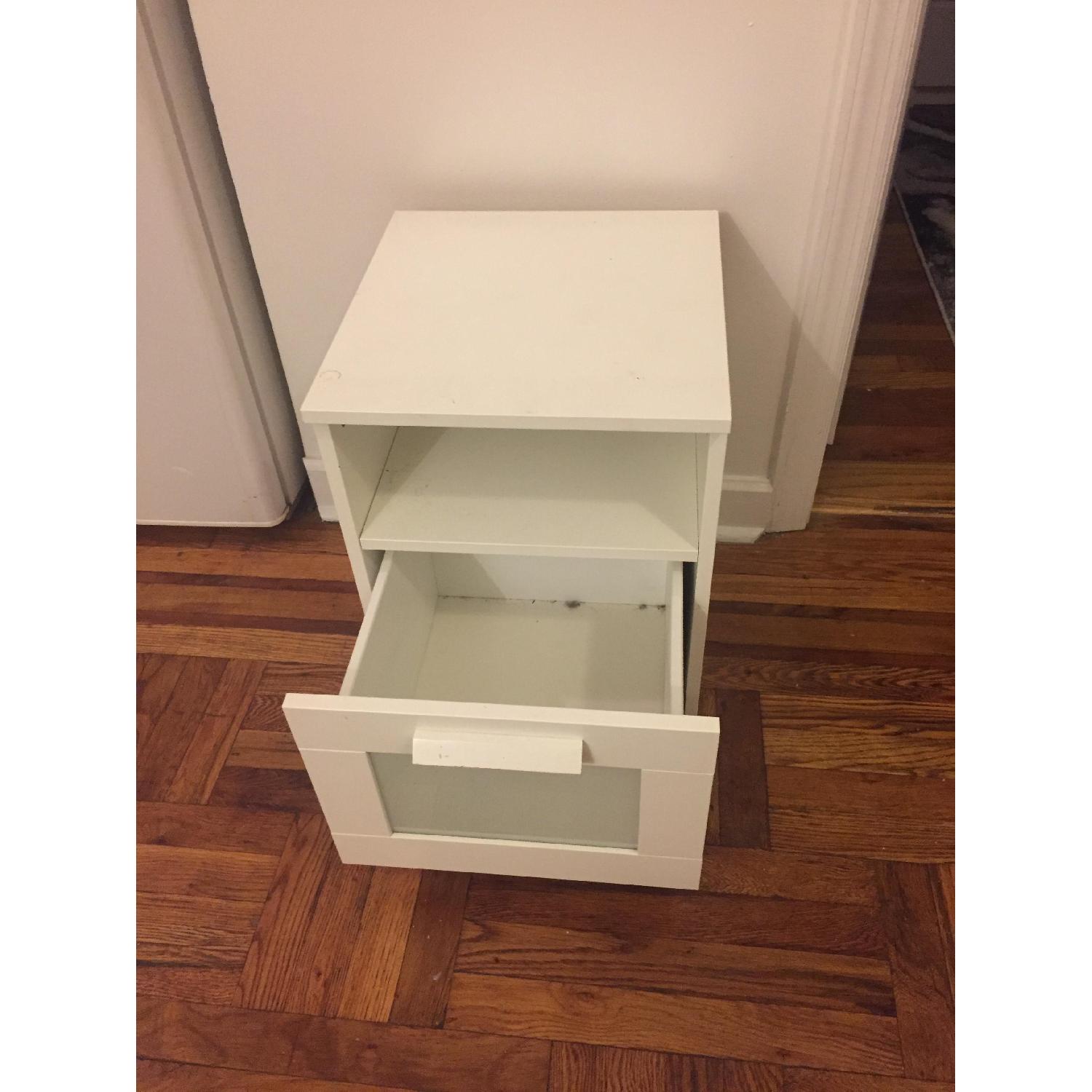 Ikea Brimnes White Nightstand w/ Drawer AptDeco
