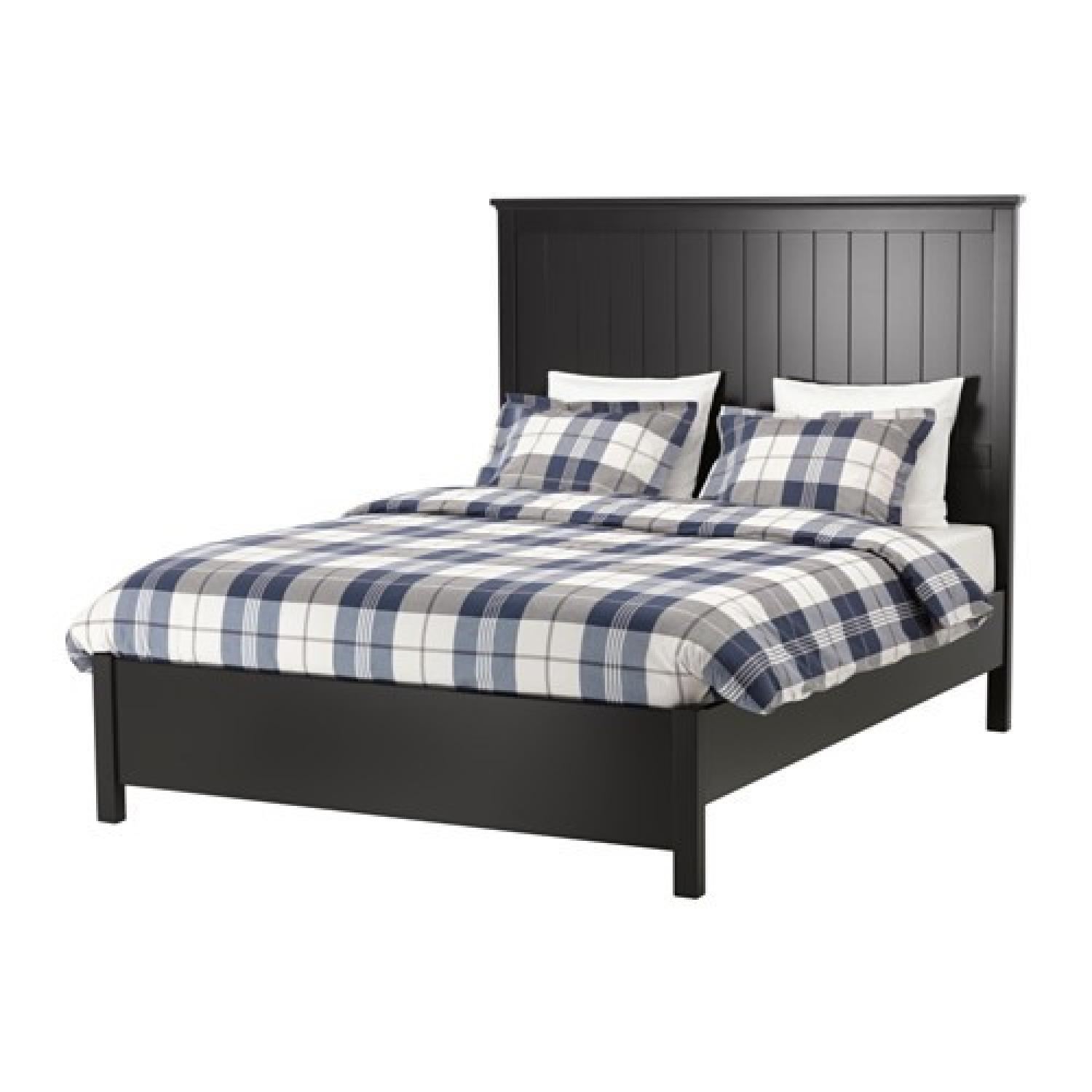 Ikea Undredal Black Queen Size Bed Frame AptDeco