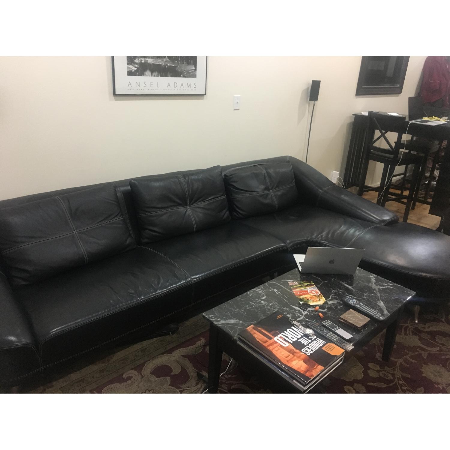 Copenhagen Black Leather Couch - image-1