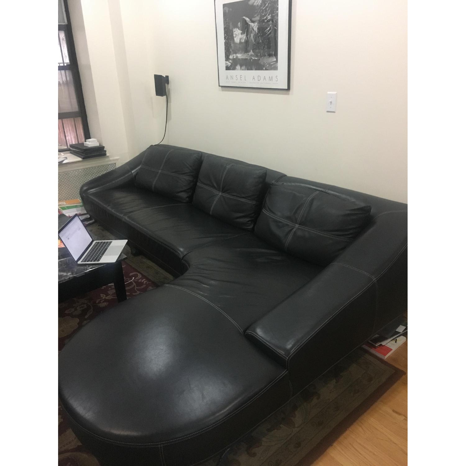 Copenhagen Black Leather Couch - image-2