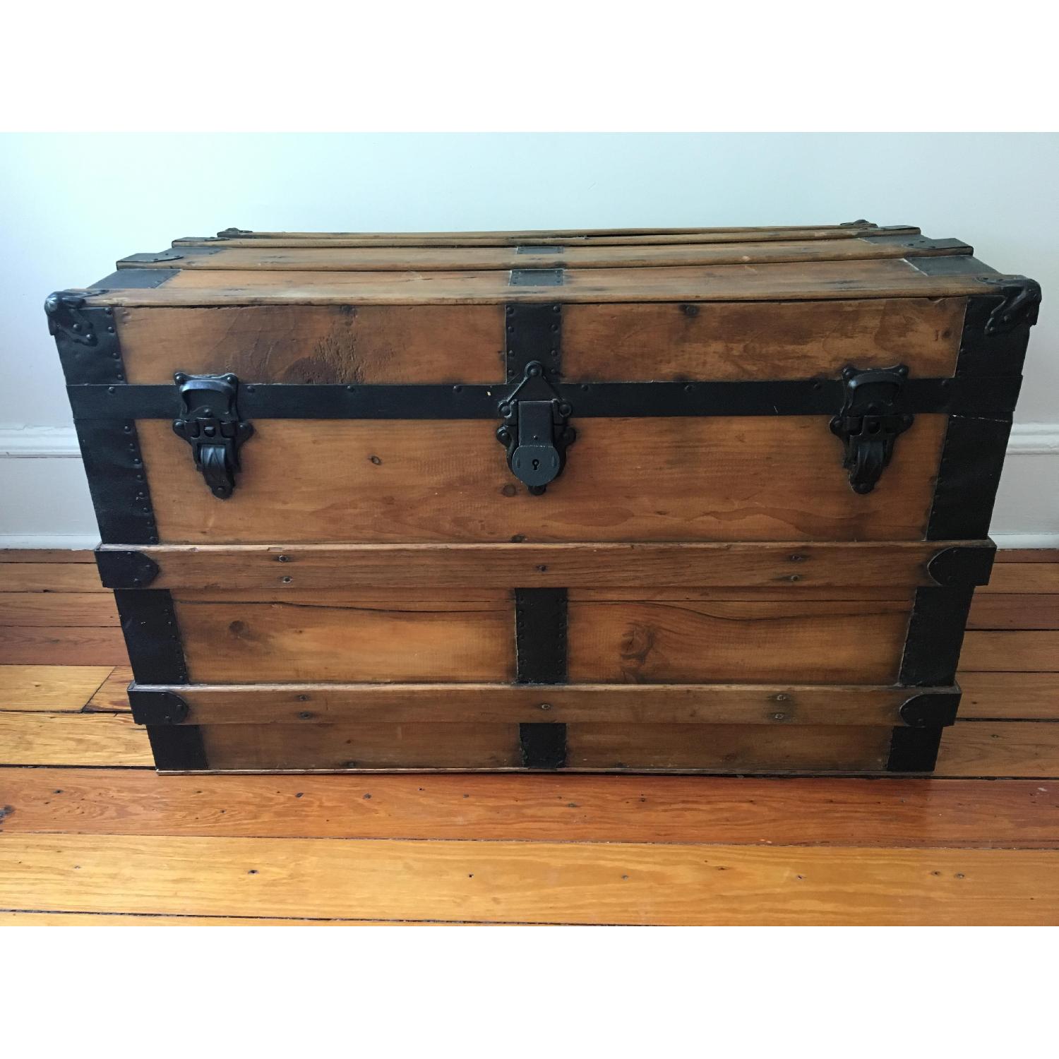 Restored Vintage Steamer Trunk - image-1